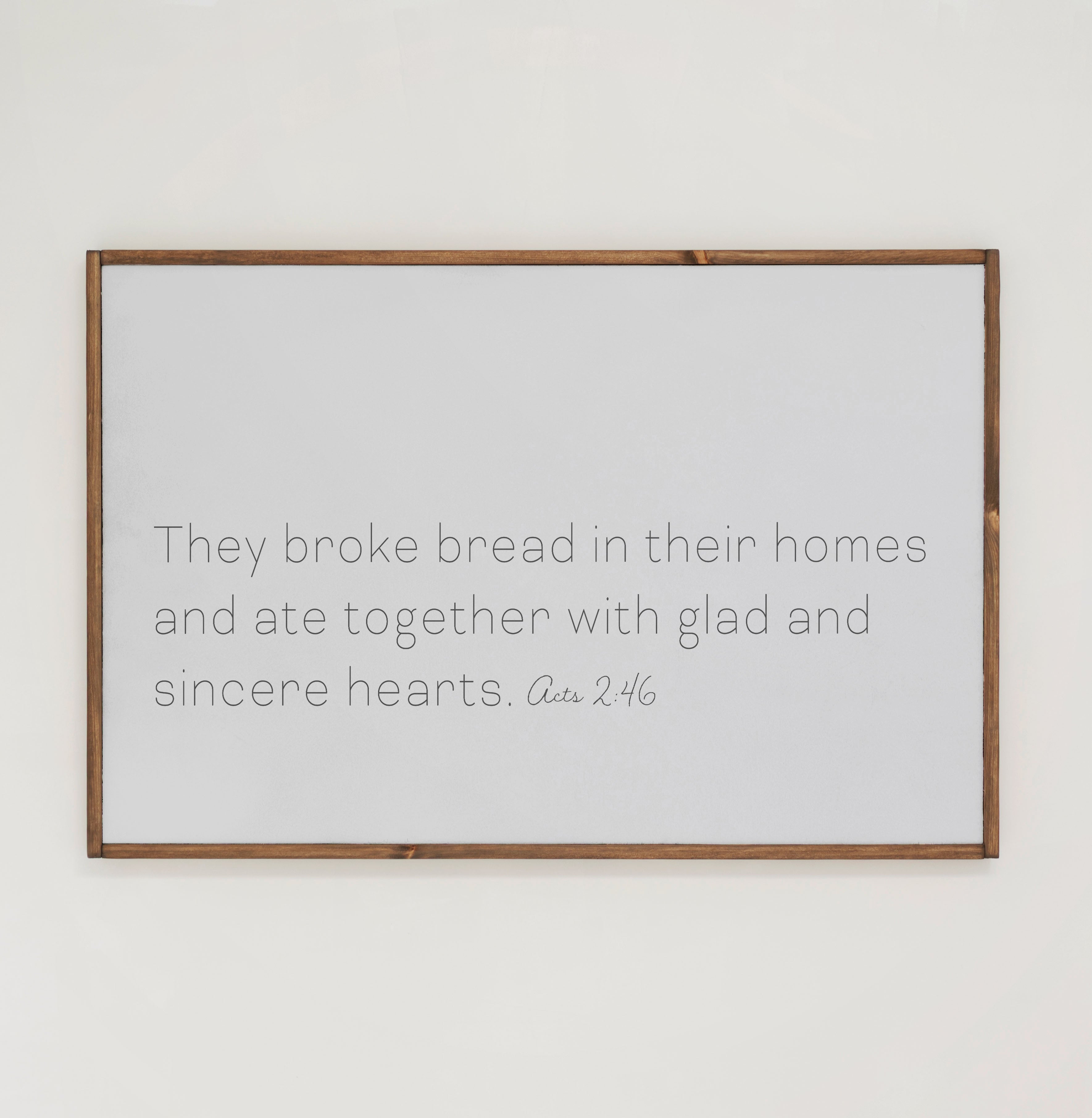 They Broke Bread | Framed Wooden Art - Horizontal | 303