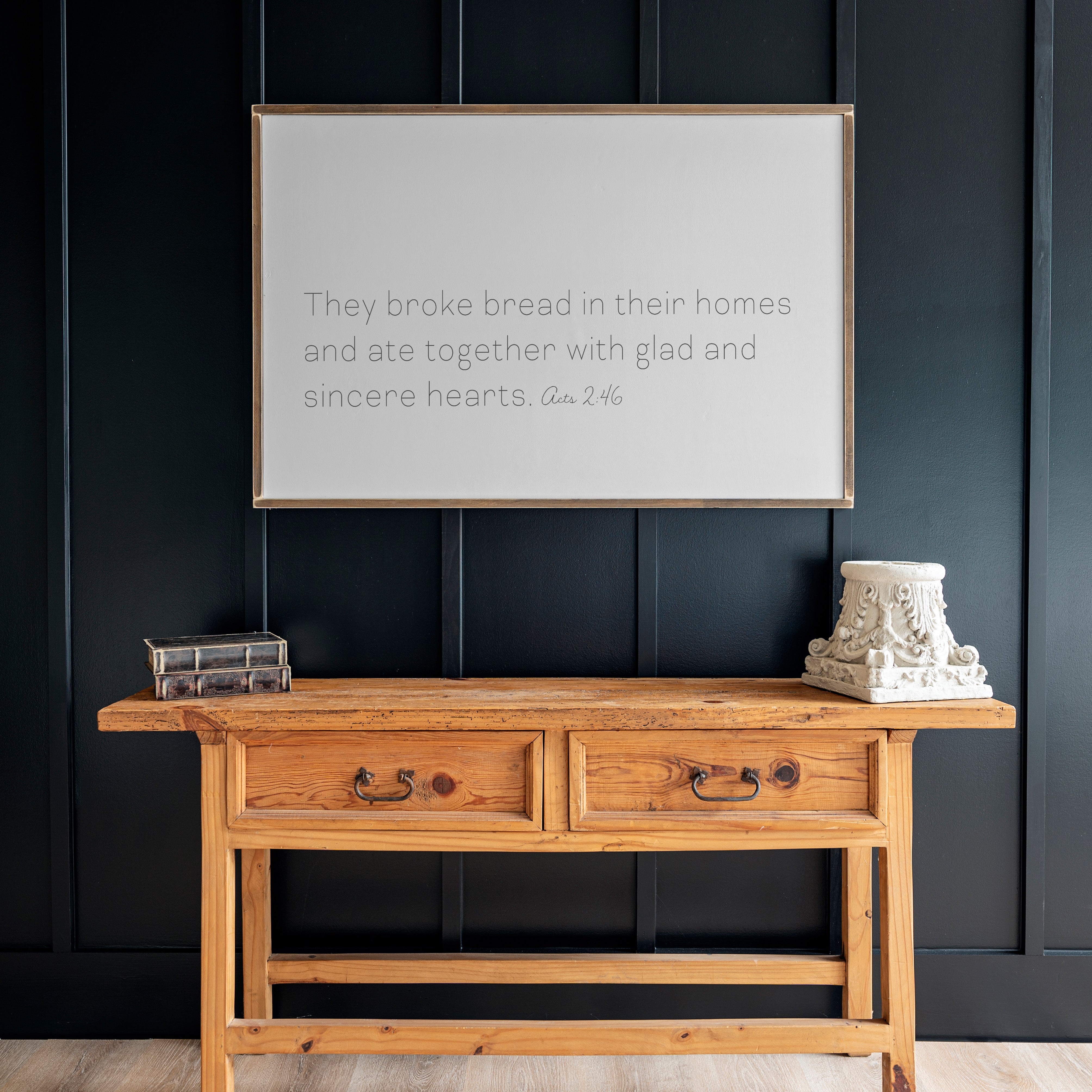 They Broke Bread | Framed Wooden Art - Horizontal | 303