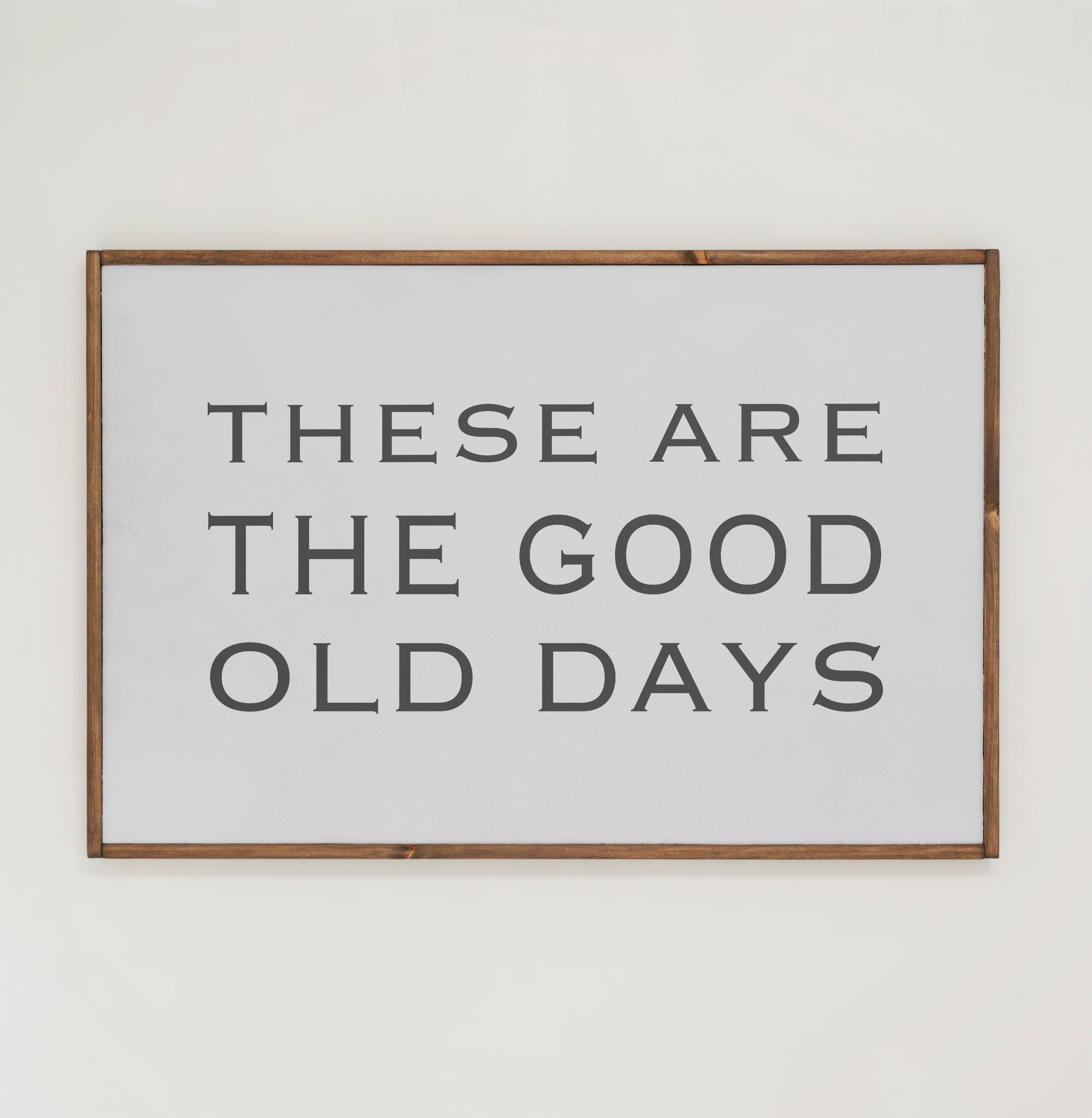 These Are The Good Old Days | Framed Wooden Art - Horizontal | 318