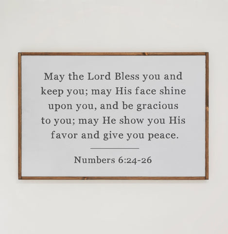 May The Lord Bless You and Keep You | Framed Wooden Art - Horizontal | 325