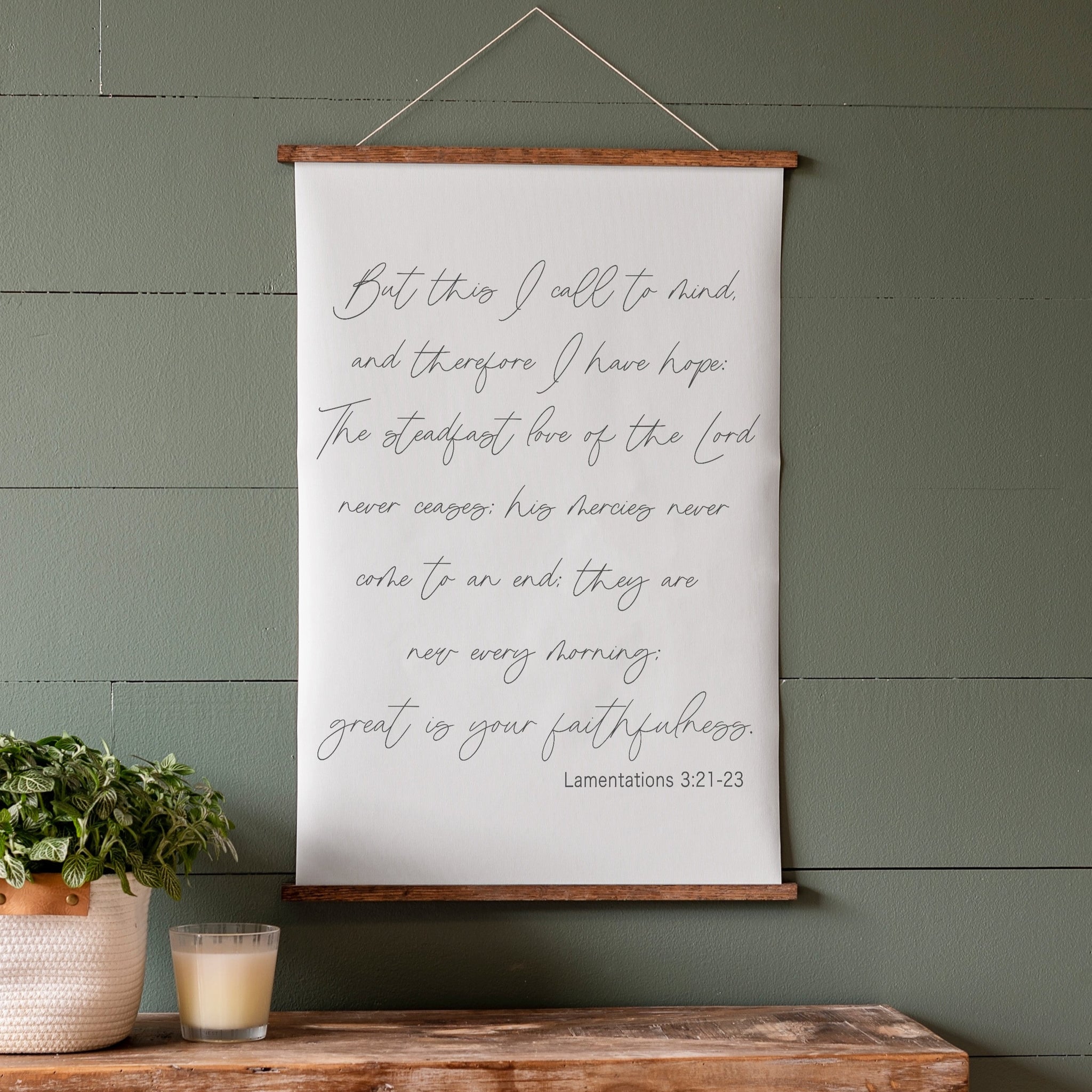 Lamentations 3:21-23 Great Is Thy Faithfulness Hanging Canvas | 359