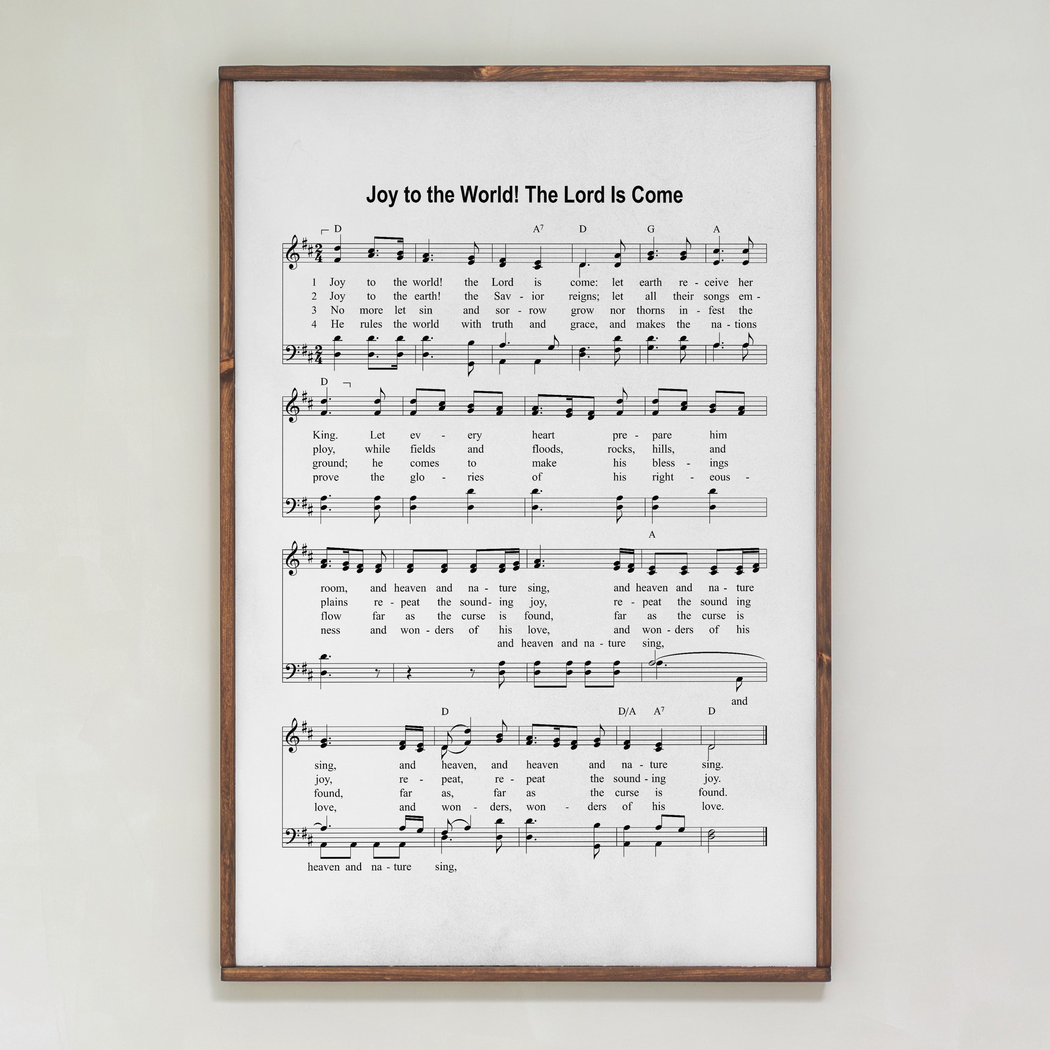 Joy to the World Hymn | Framed Wood Art | 373