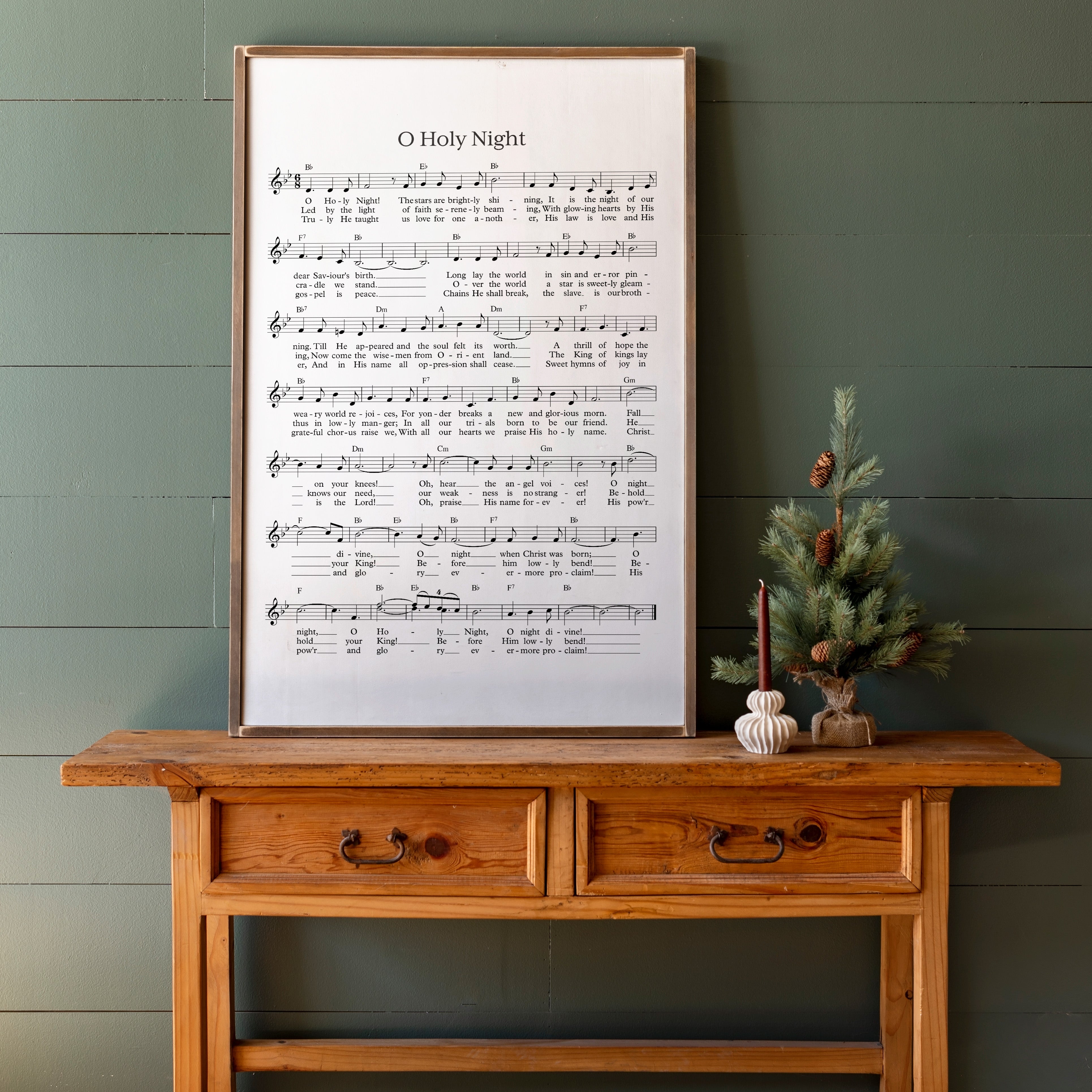 O Holy Night Hymn | Framed Wood Art | 374
