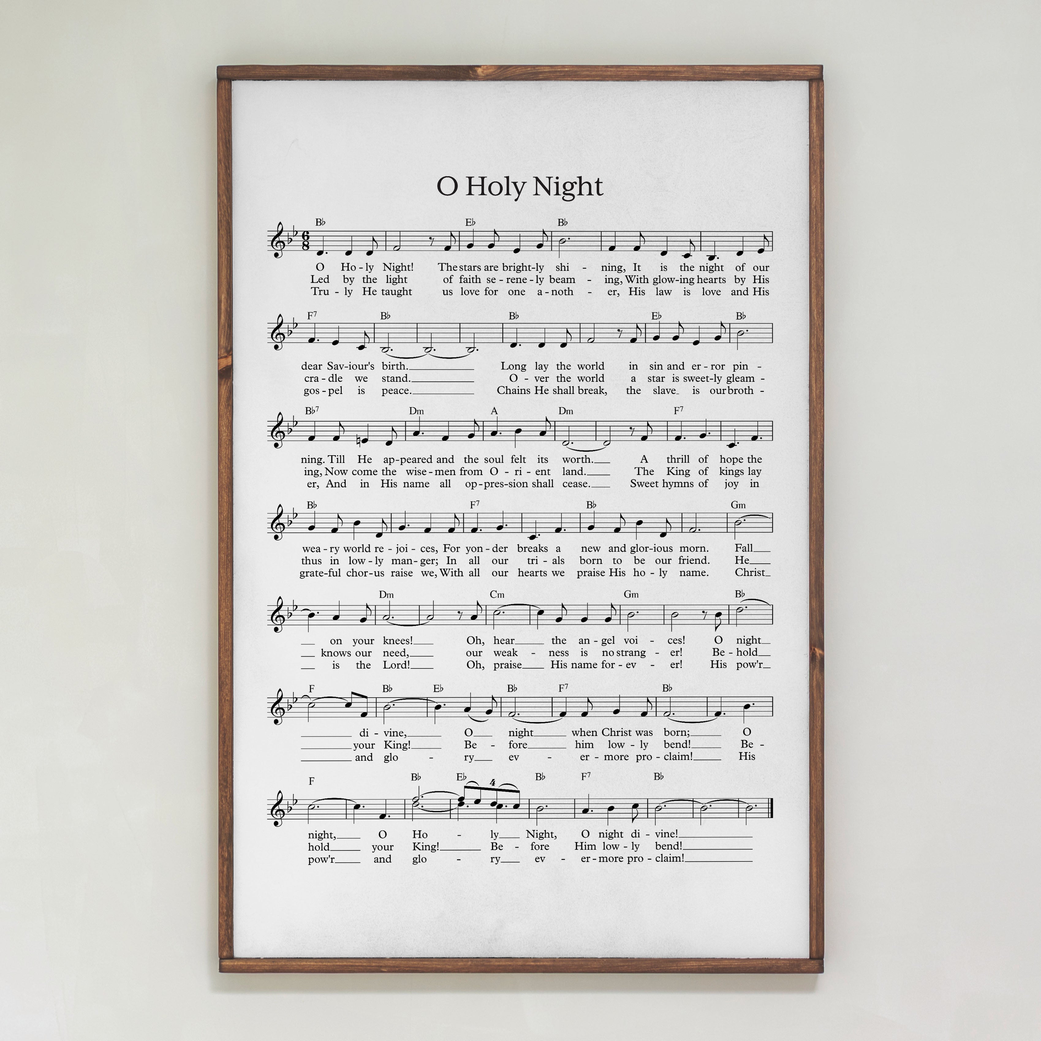 O Holy Night Hymn | Framed Wood Art | 374