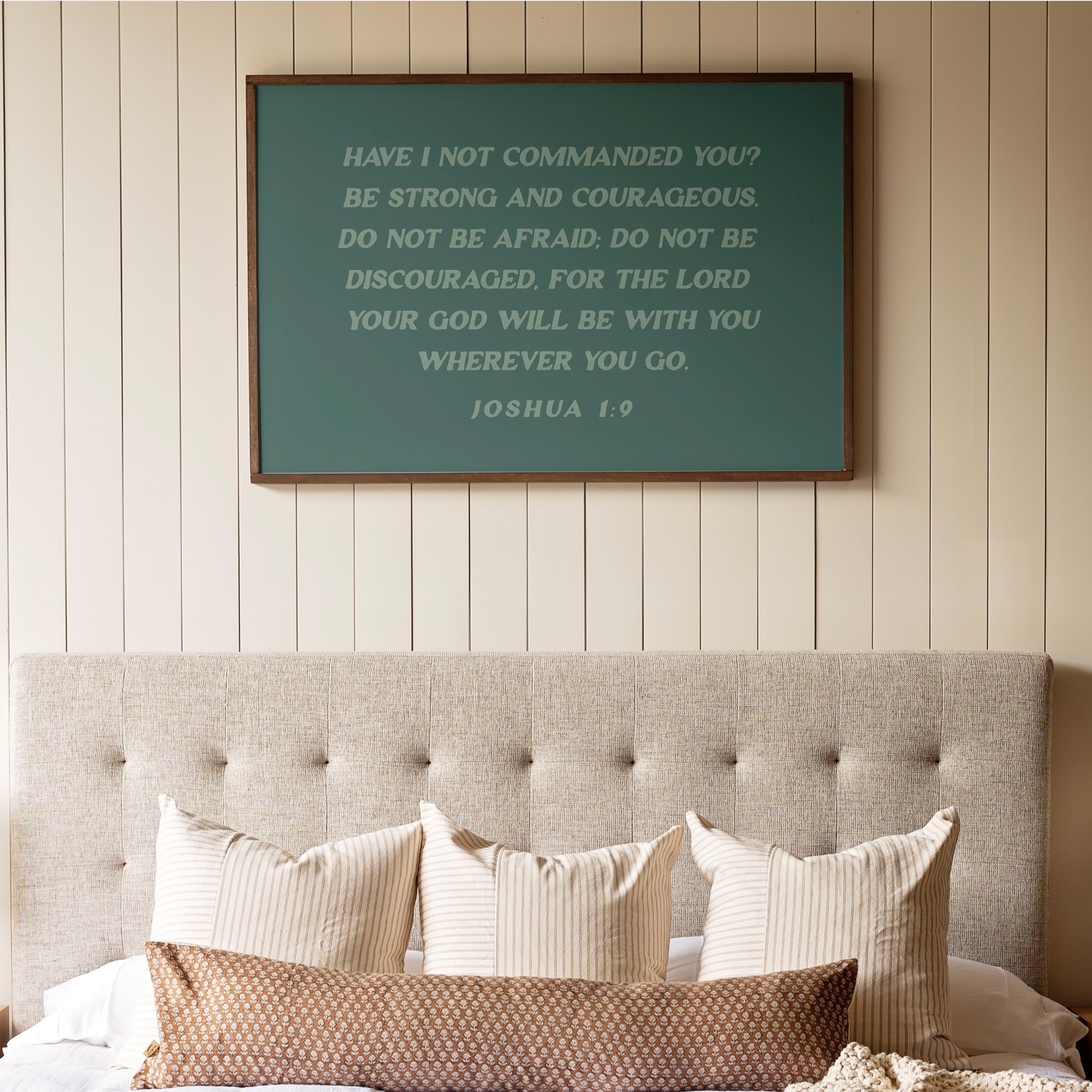 Strong And Courageous | Framed Wooden Art - Horizontal | 416