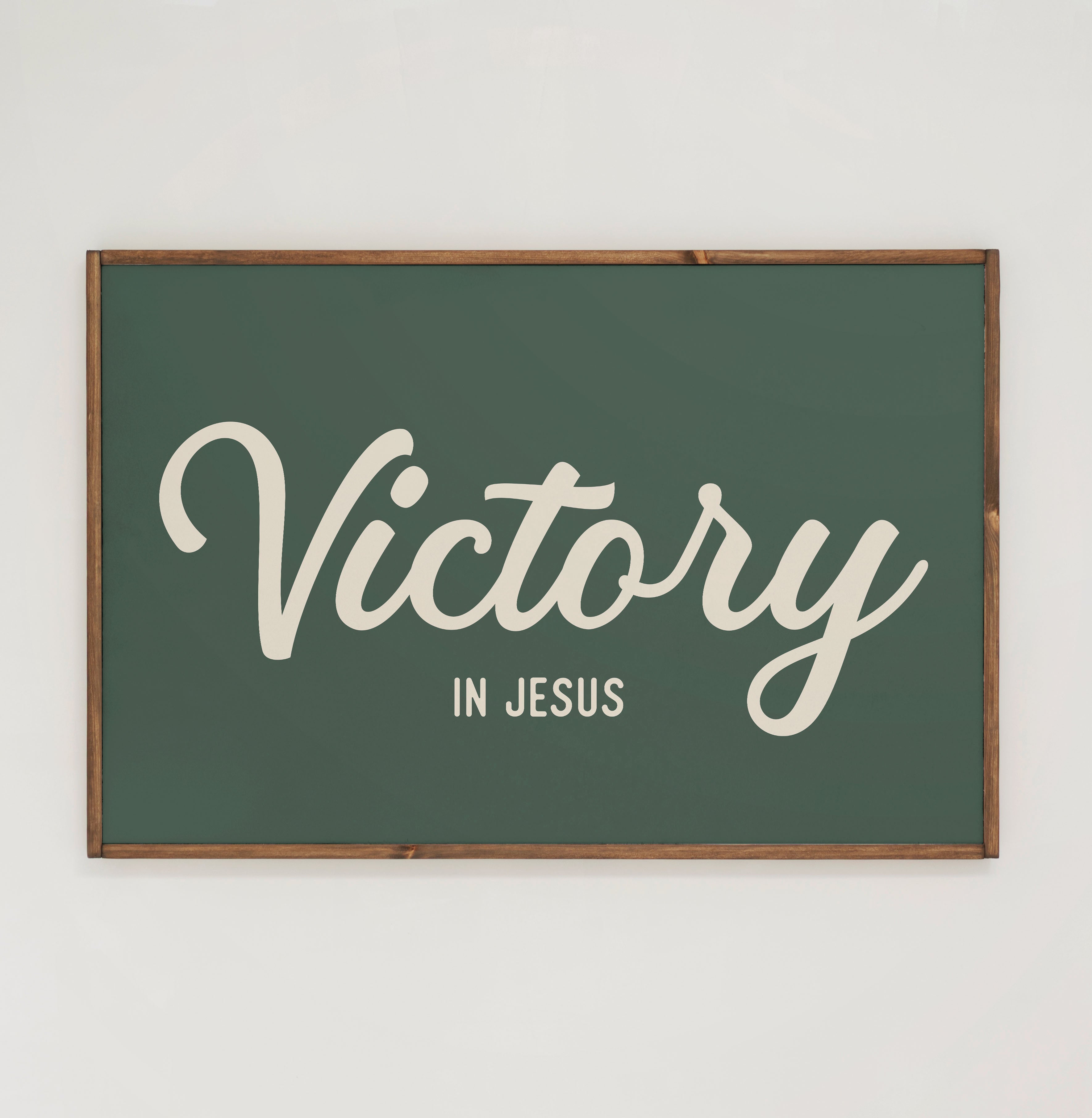 Victory In Jesus | Framed Wooden Art - Horizontal | 453