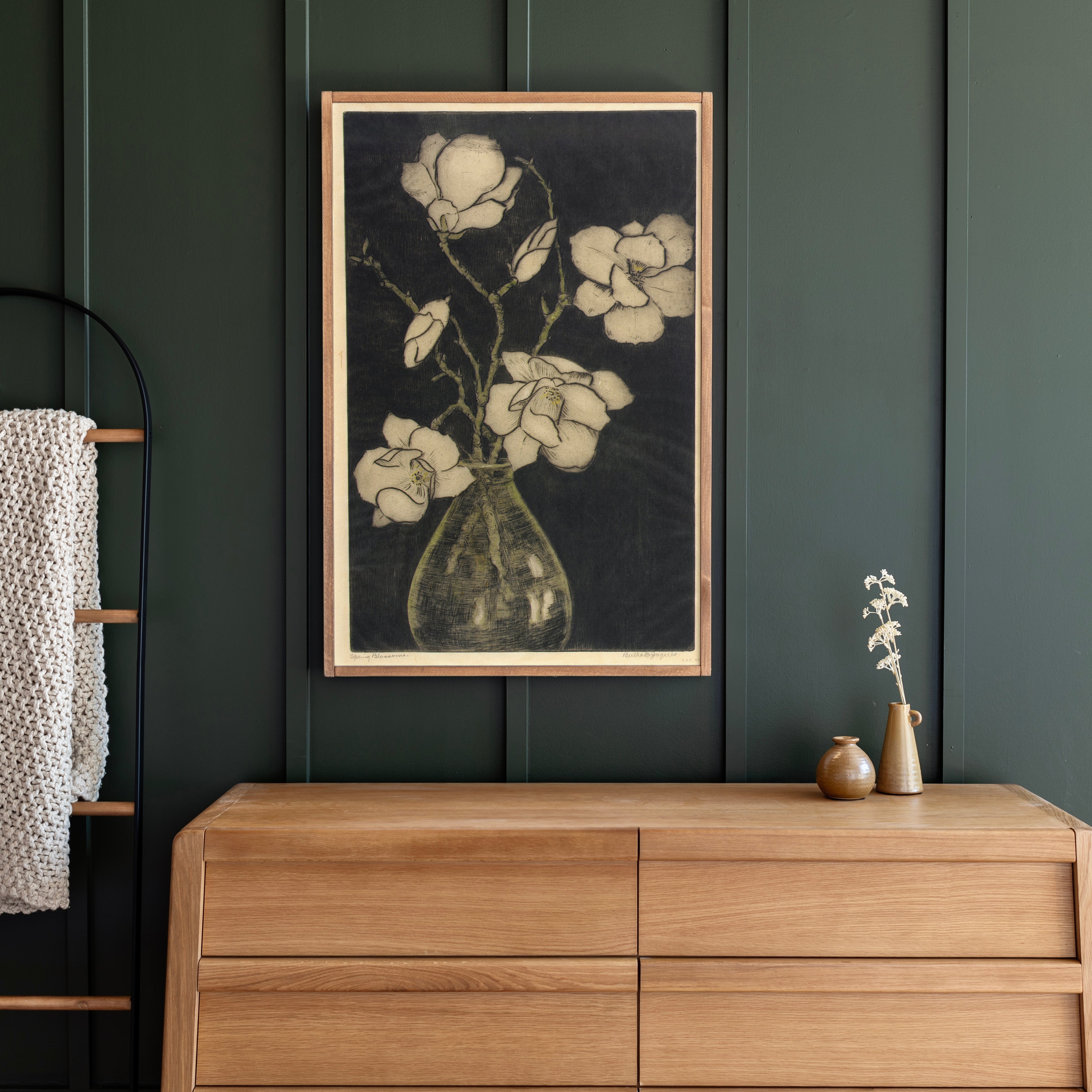 Vintage Floral In Vase Print | Framed Wood Art | 510