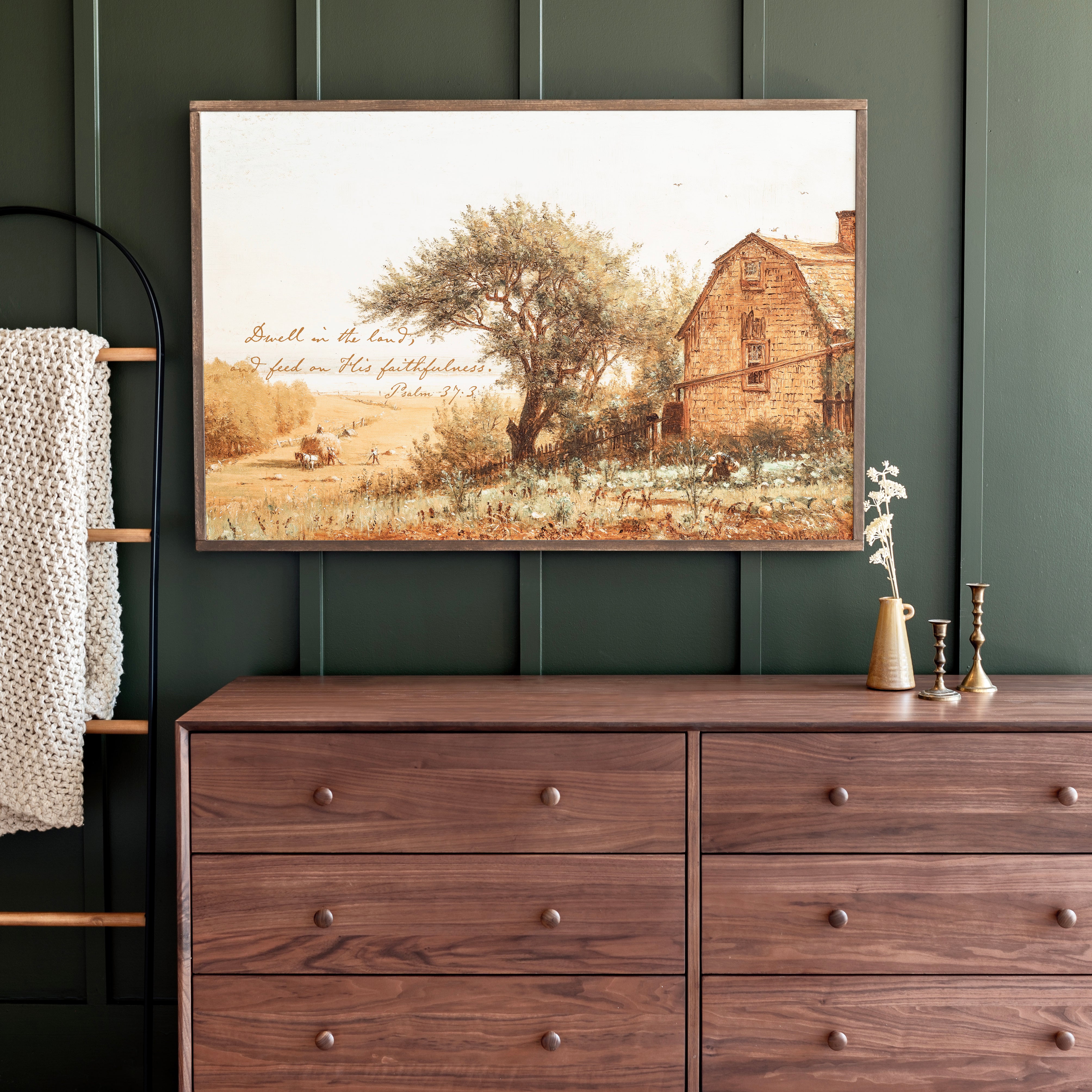 Feed On His Faithfulness | Framed Wooden Art - Horizontal | 515