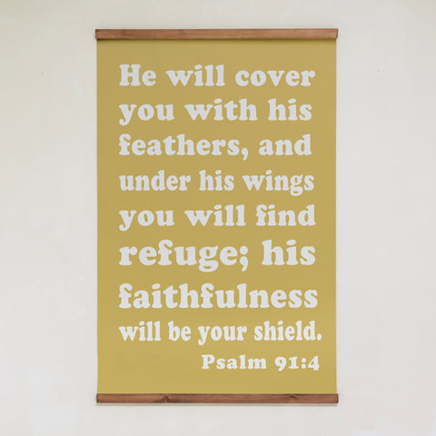 He Will Cover You | Vertical Tapestry | 534