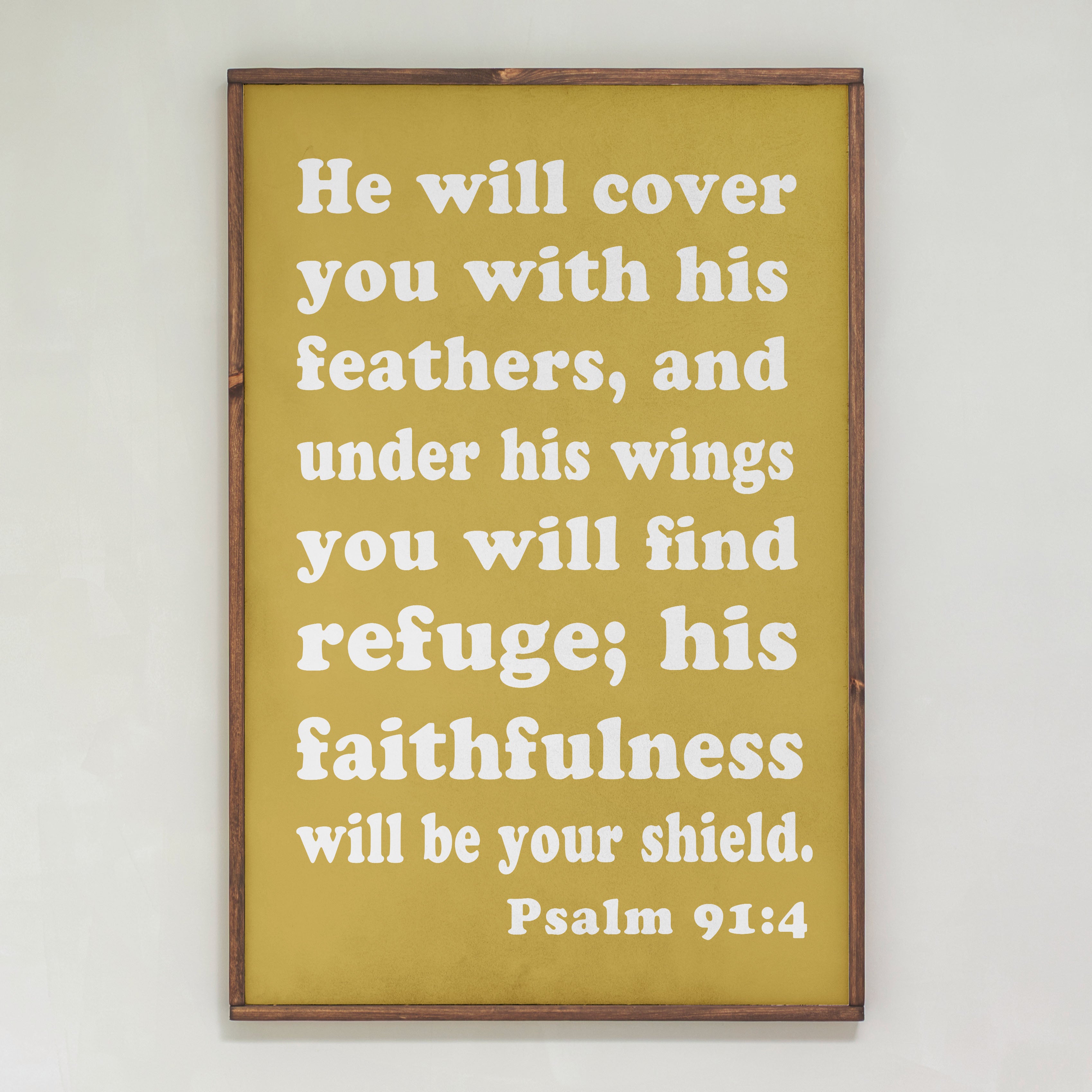 He Will Cover You | Framed Wood Art | 534