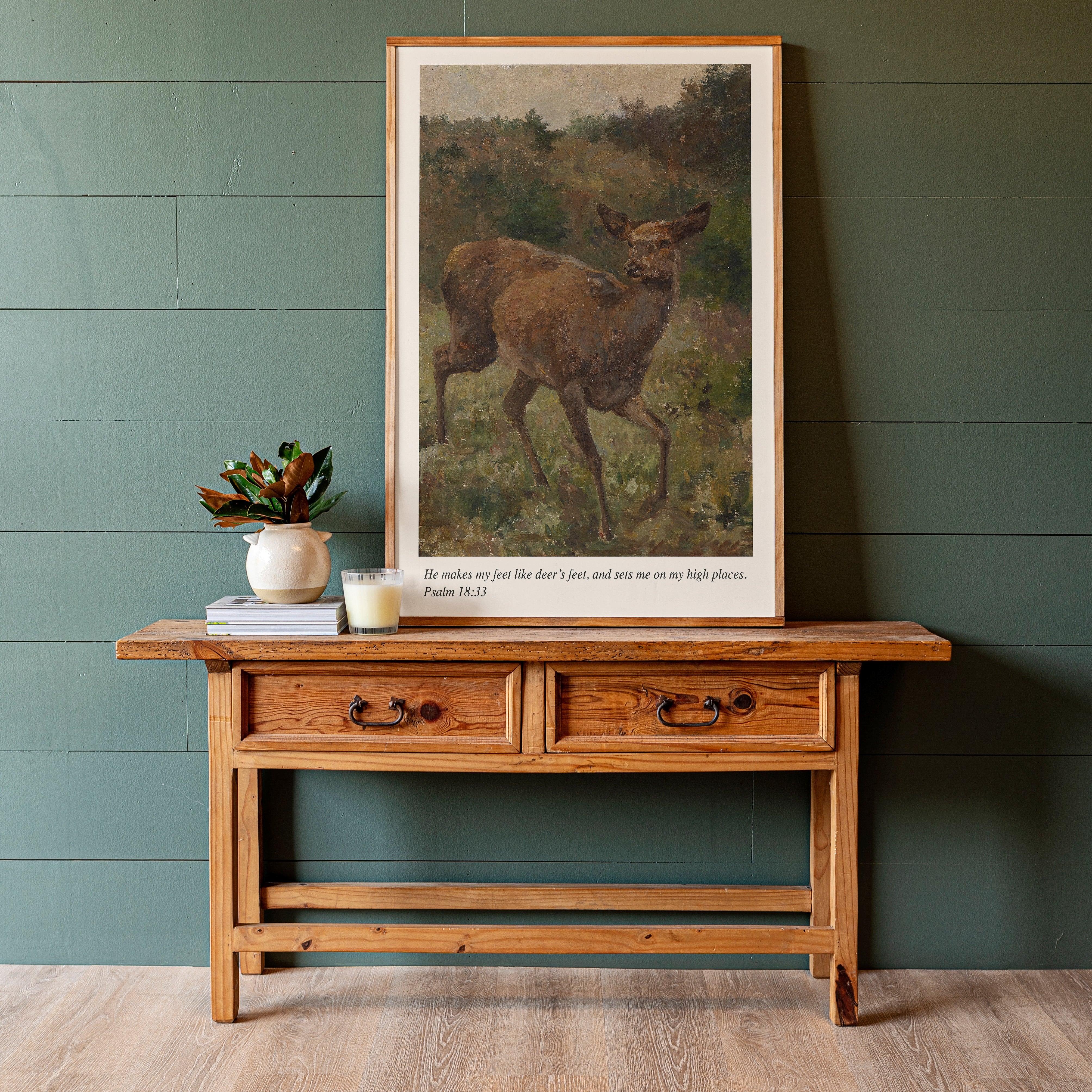 He Sets My Feet On High | Framed Wood Art | 552