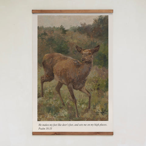 He Sets My Feet On High Places | Vertical Tapestry | 552