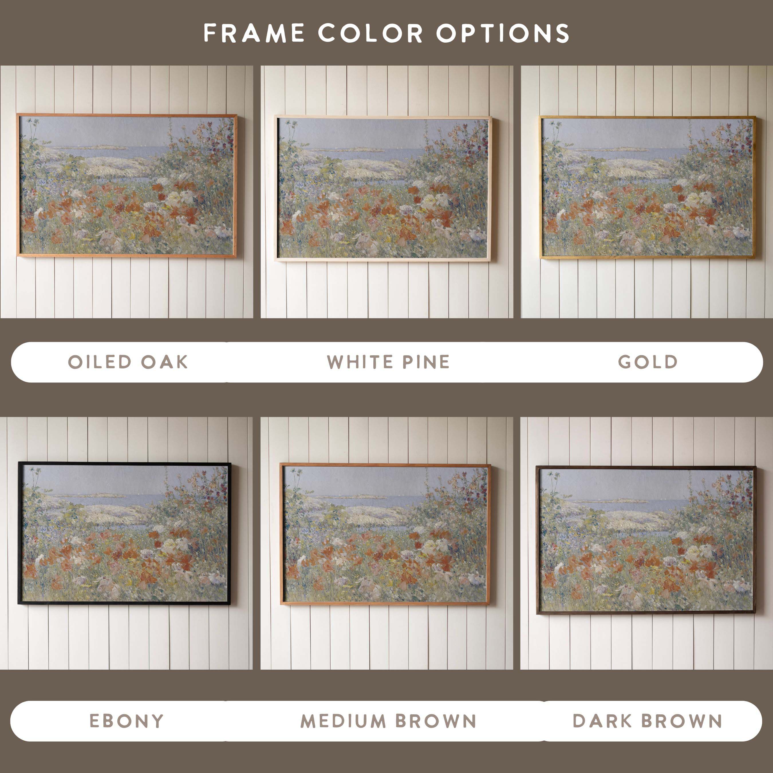 "Flowers By The Sea" Framed Canvas | Horizontal | 555