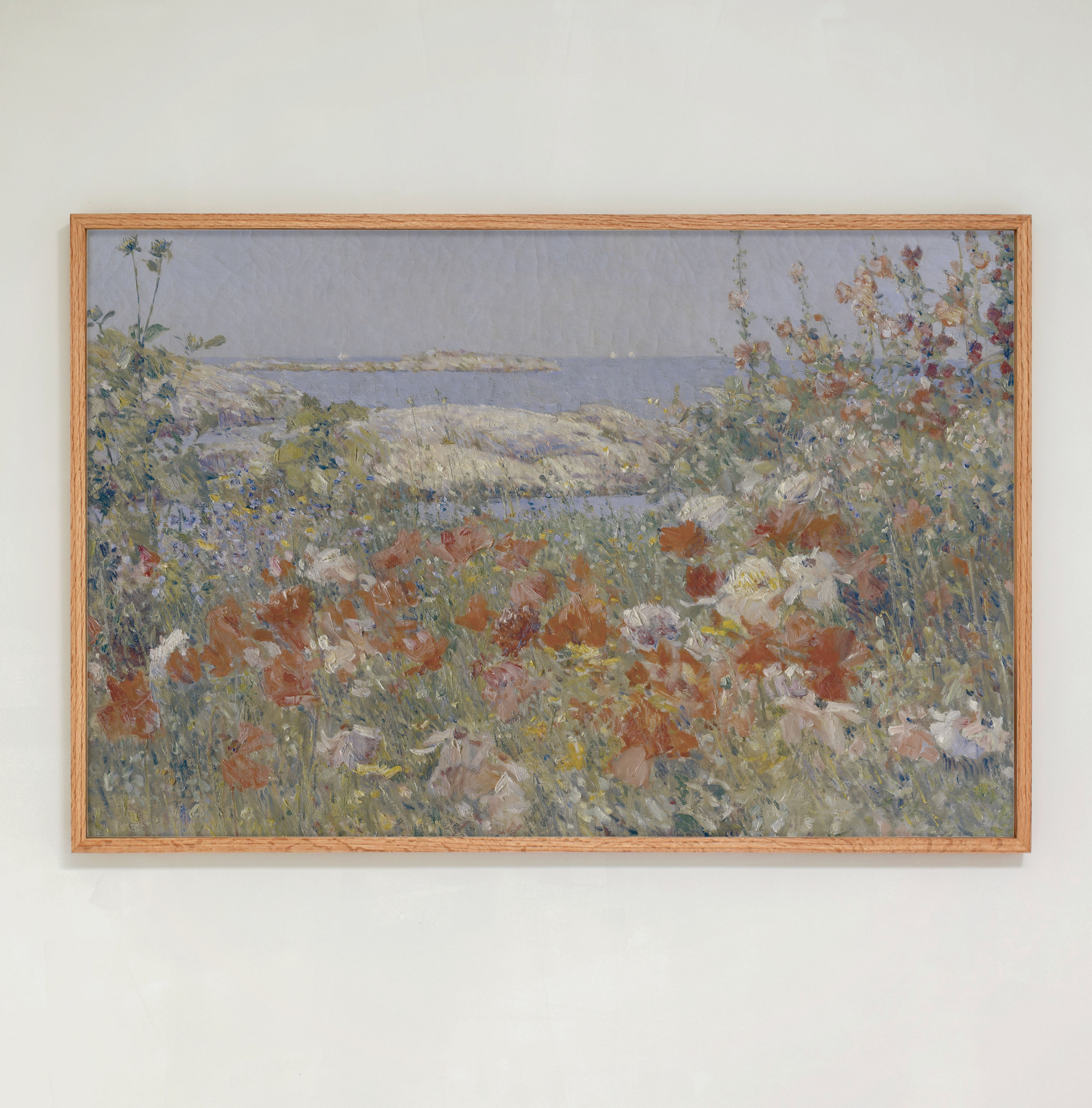 "Flowers By The Sea" Framed Canvas | Horizontal | 555