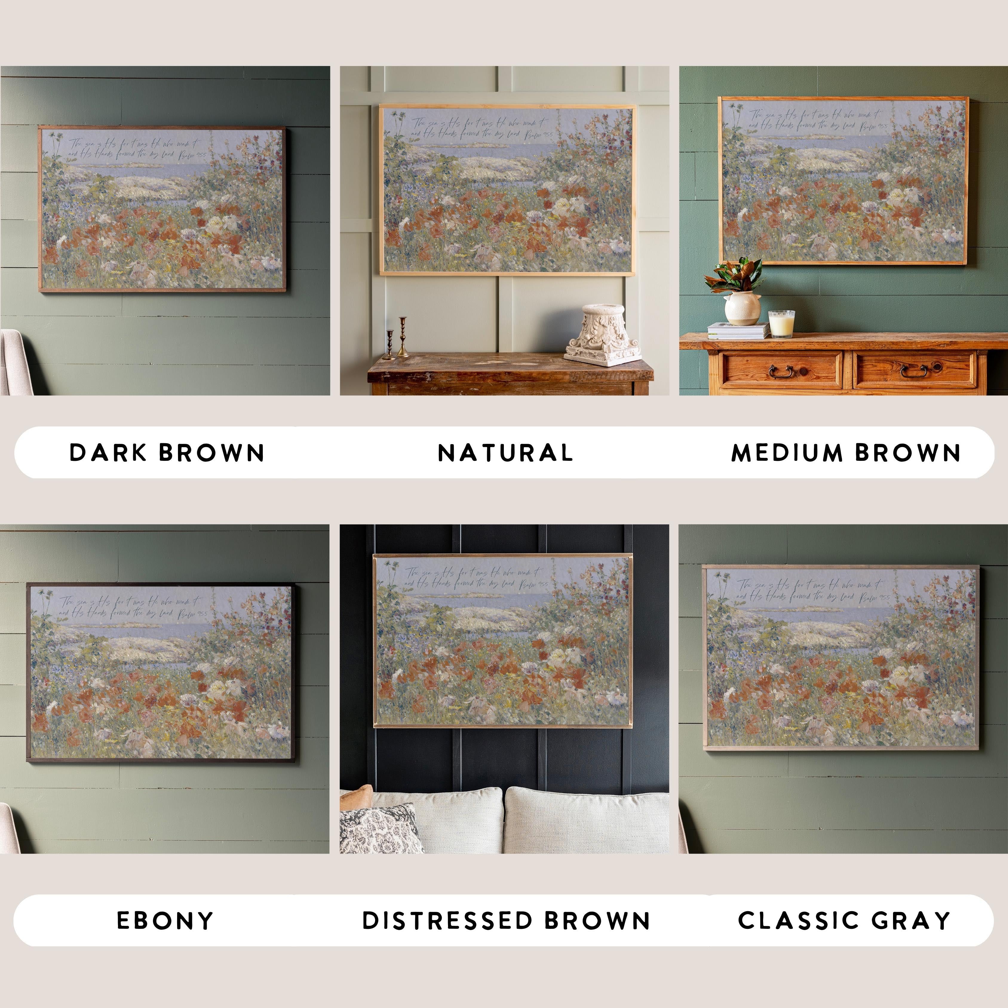 Psalm 95 The Sea Is His | Framed Wooden Art - Horizontal | 556
