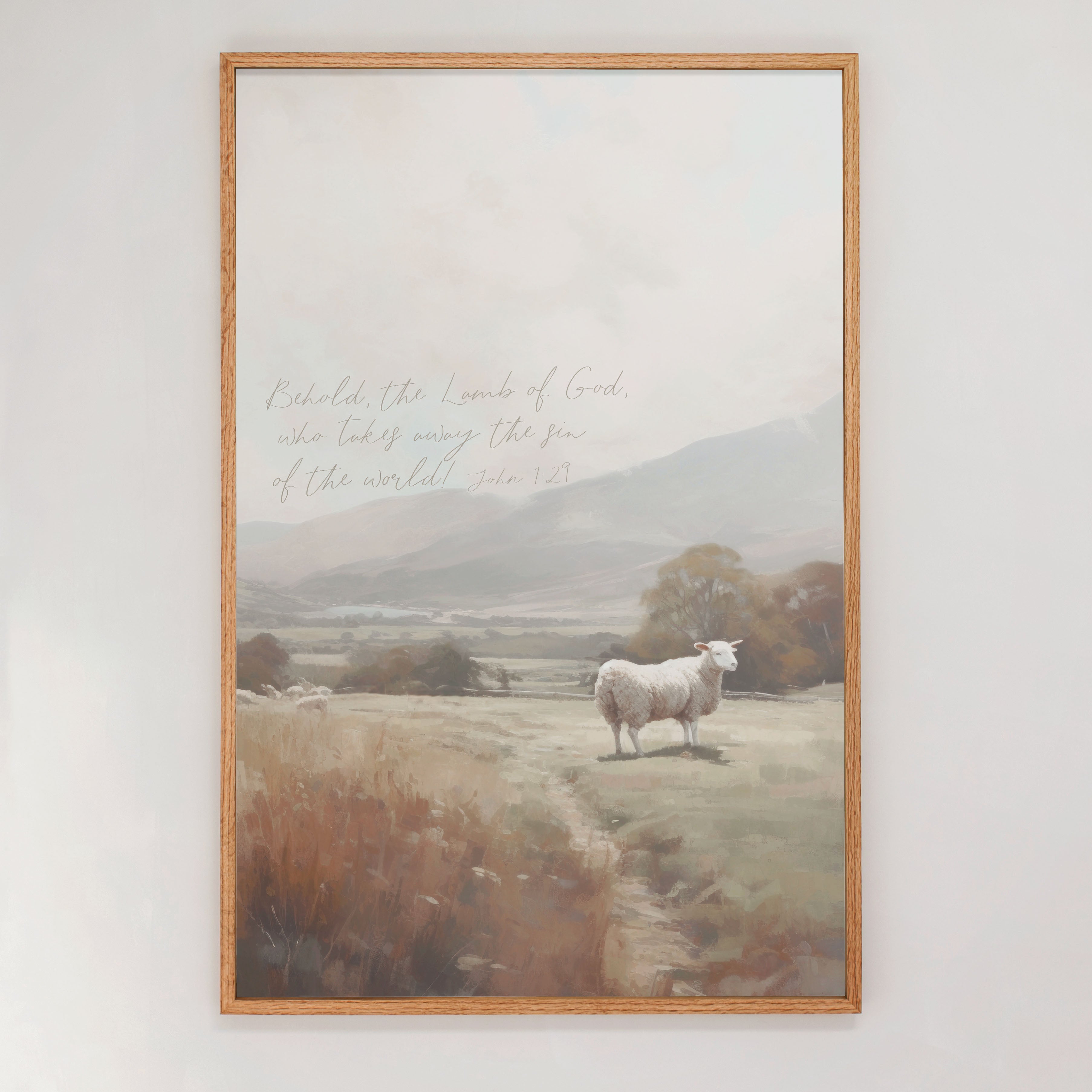 "Behold The Lamb" Framed Canvas | Vertical | 560