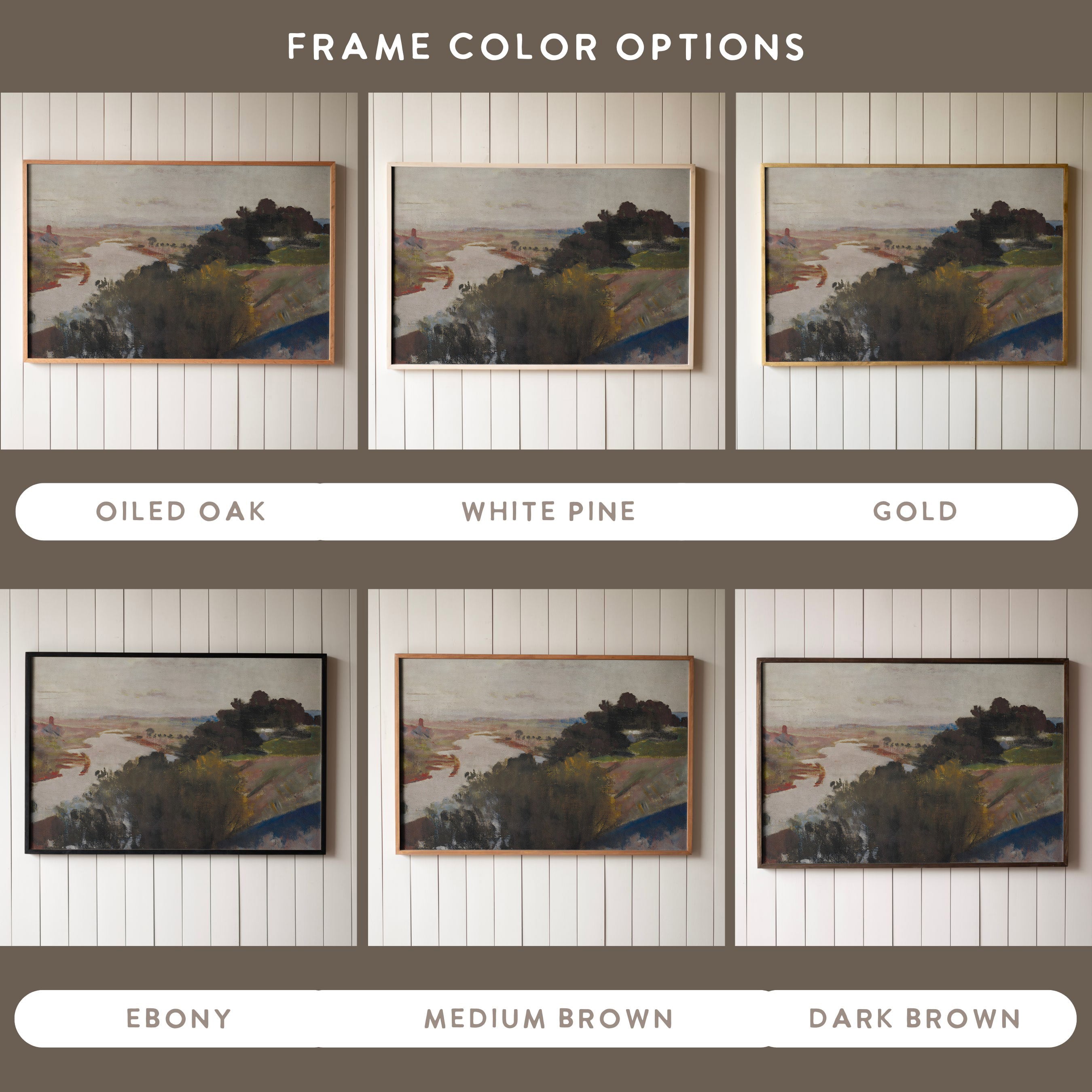 "Lingering Dusk On The Riverbed Art" Framed Canvas | Horizontal | 561