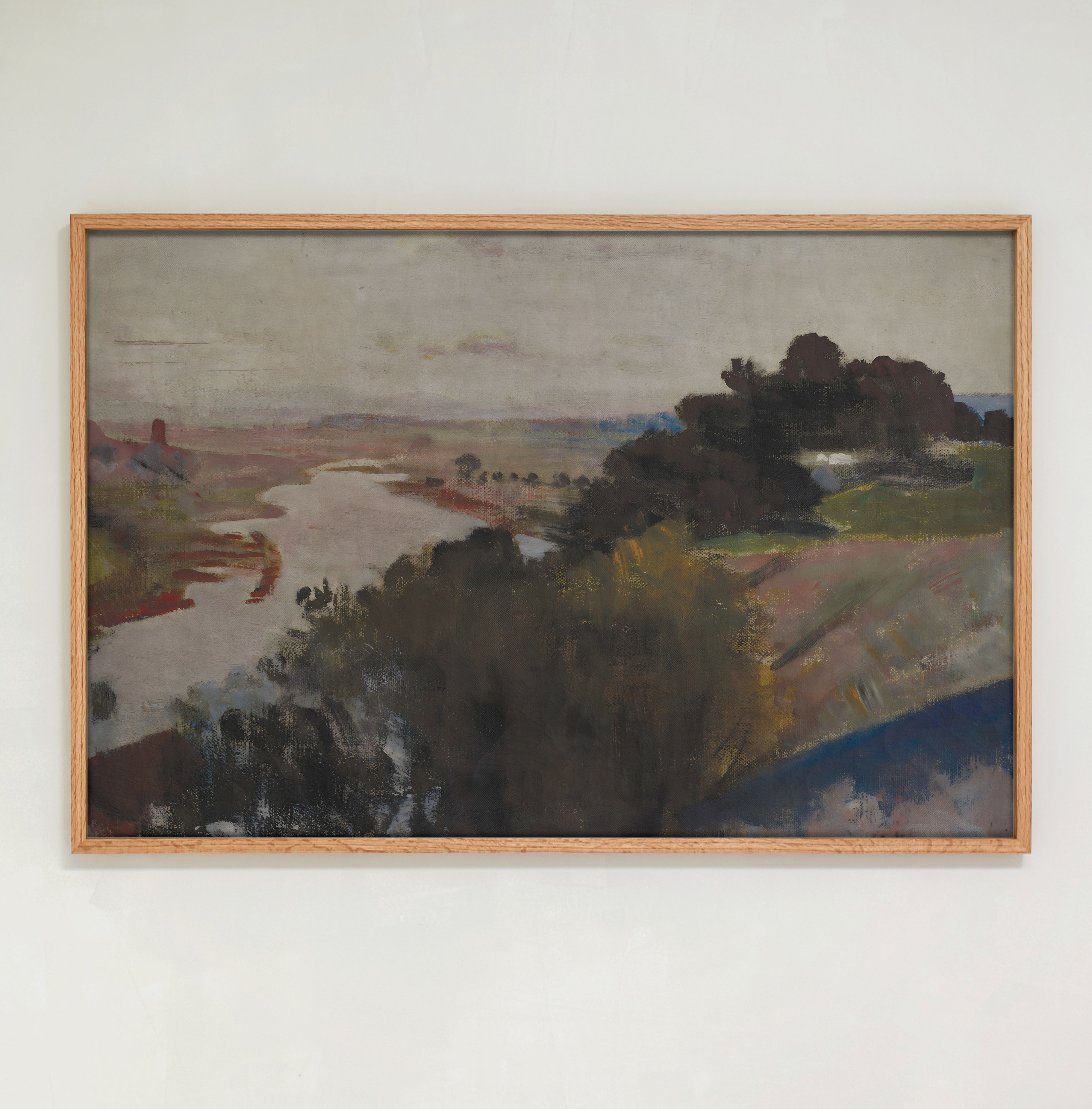 "Lingering Dusk On The Riverbed Art" Framed Canvas | Horizontal | 561