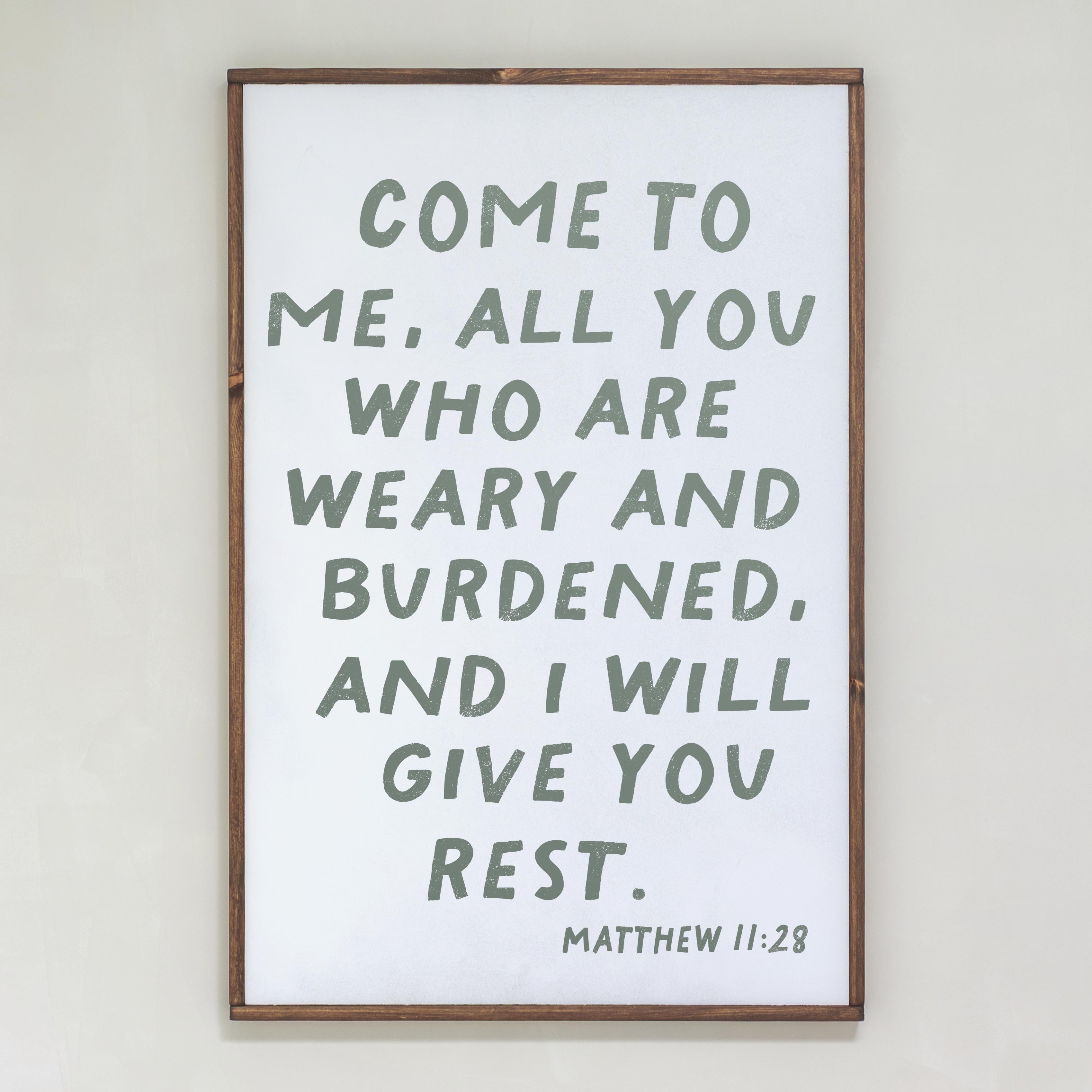 I Will Give You Rest | Framed Wood Art | 578