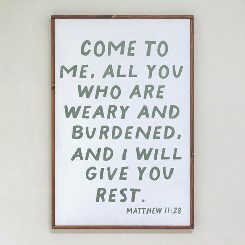 I Will Give You Rest | Framed Wood Art | 578