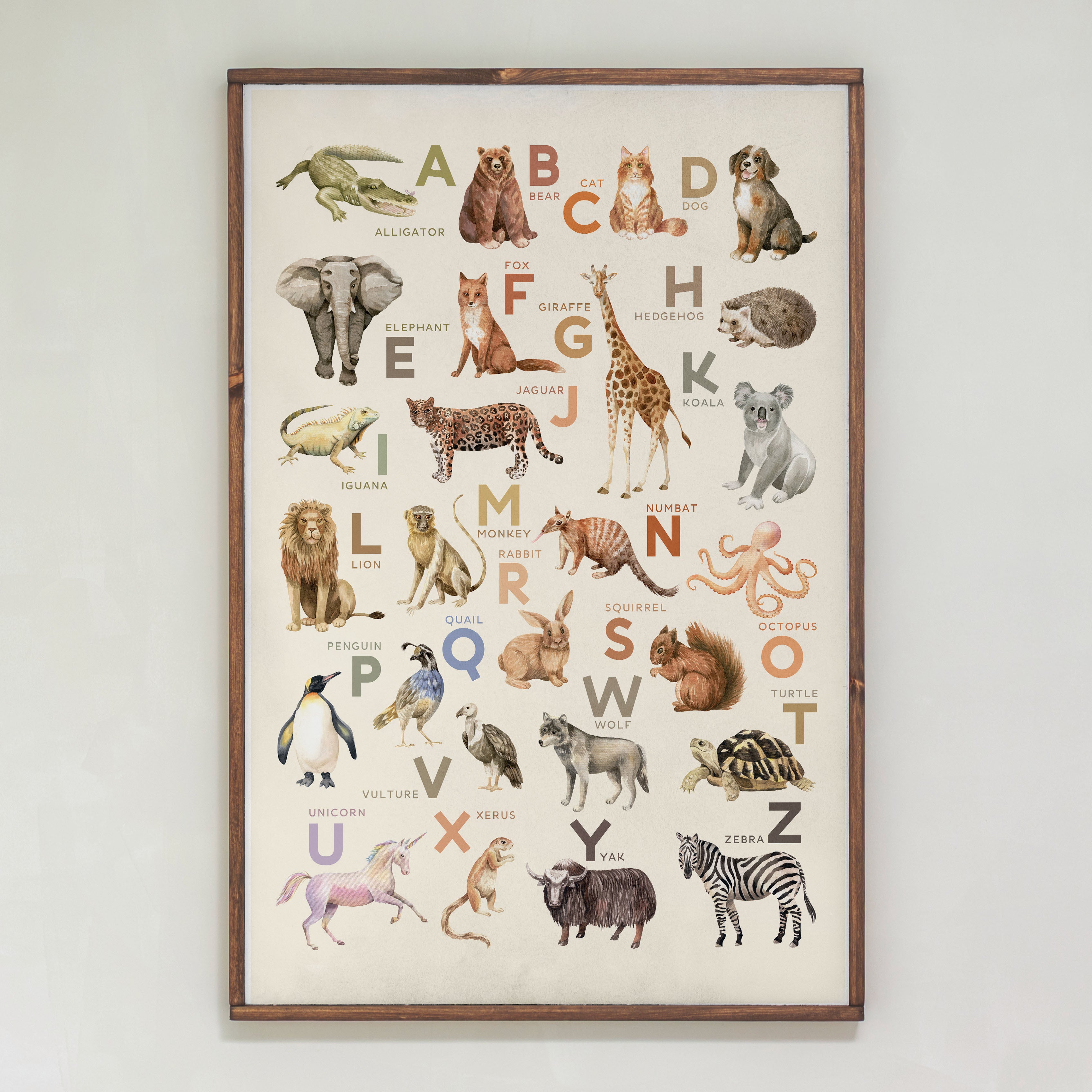 Animal Alphabet | Framed Wood Art | 583