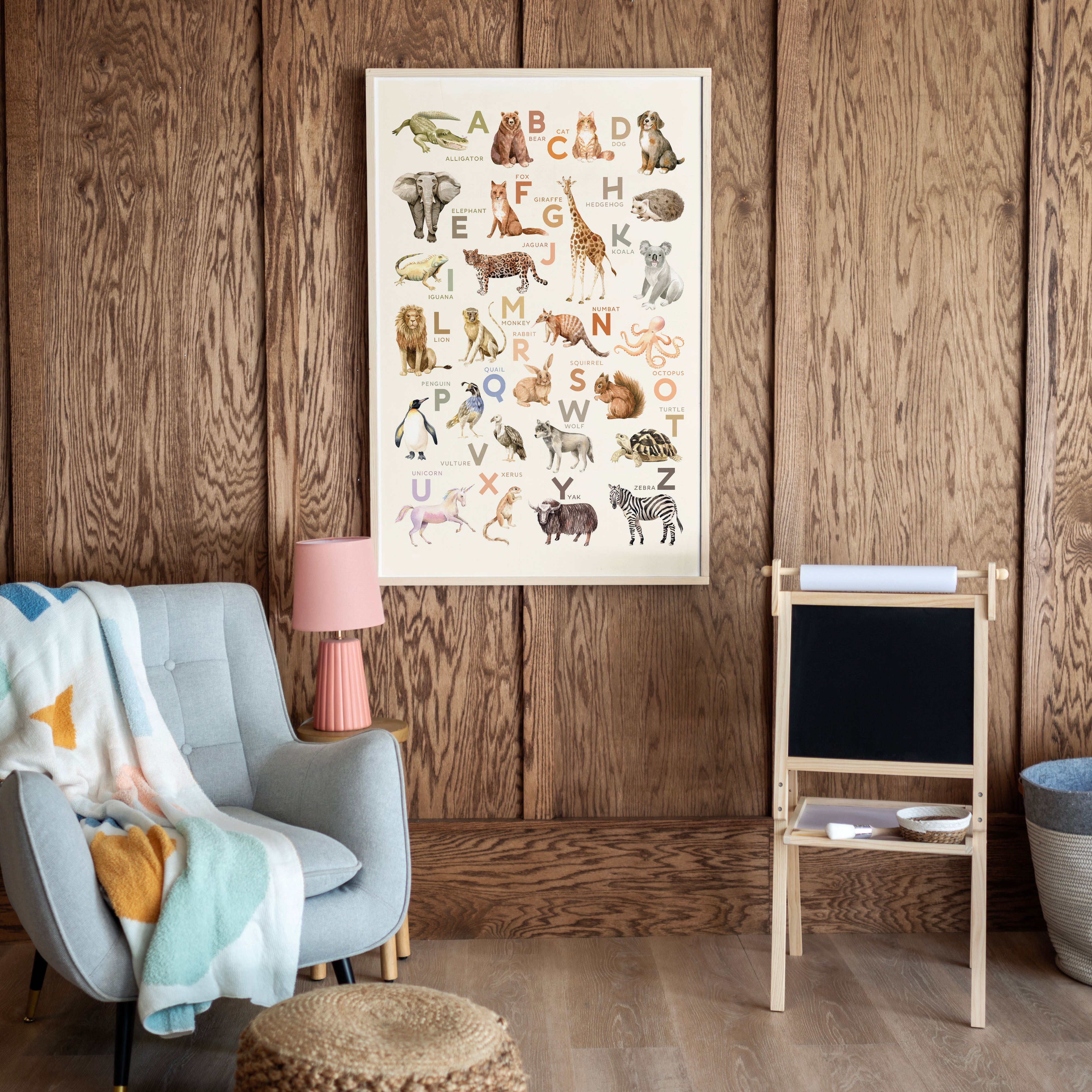 Animal Alphabet | Framed Wood Art | 583