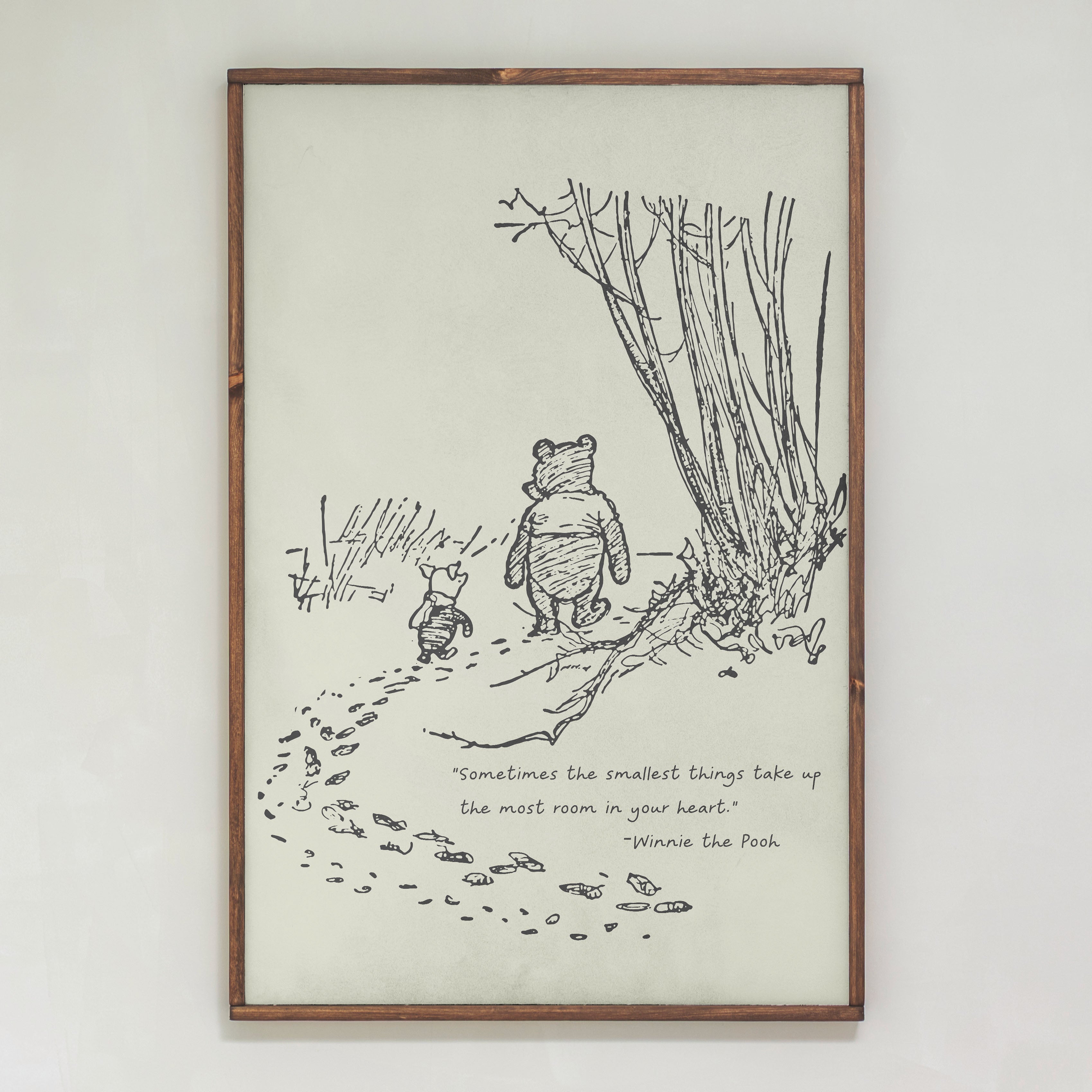 Sometimes The Smallest Things - Winnie The Pooh Art | Framed Wood Art | 592