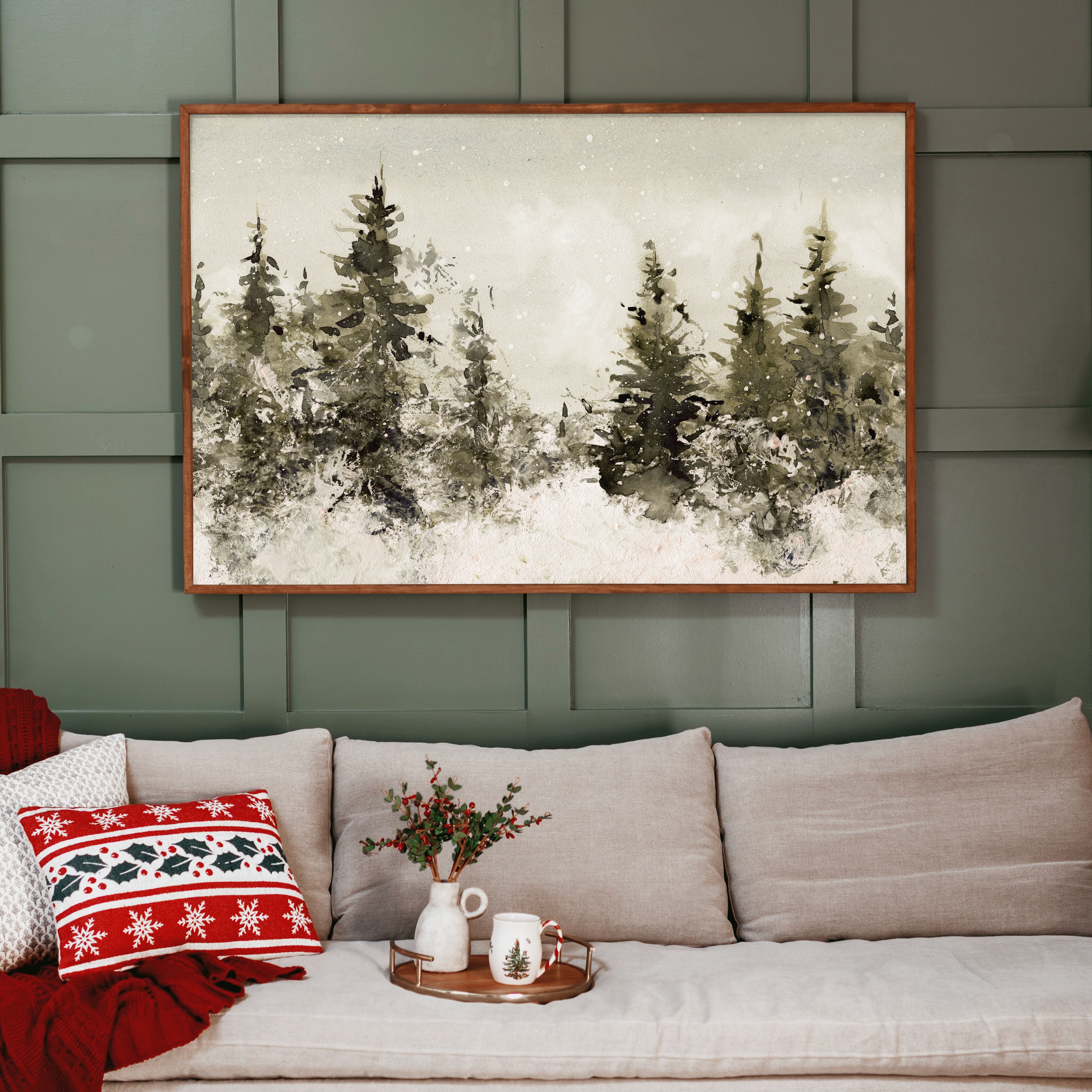 "Christmas Trees" Framed Canvas | Horizontal | 626