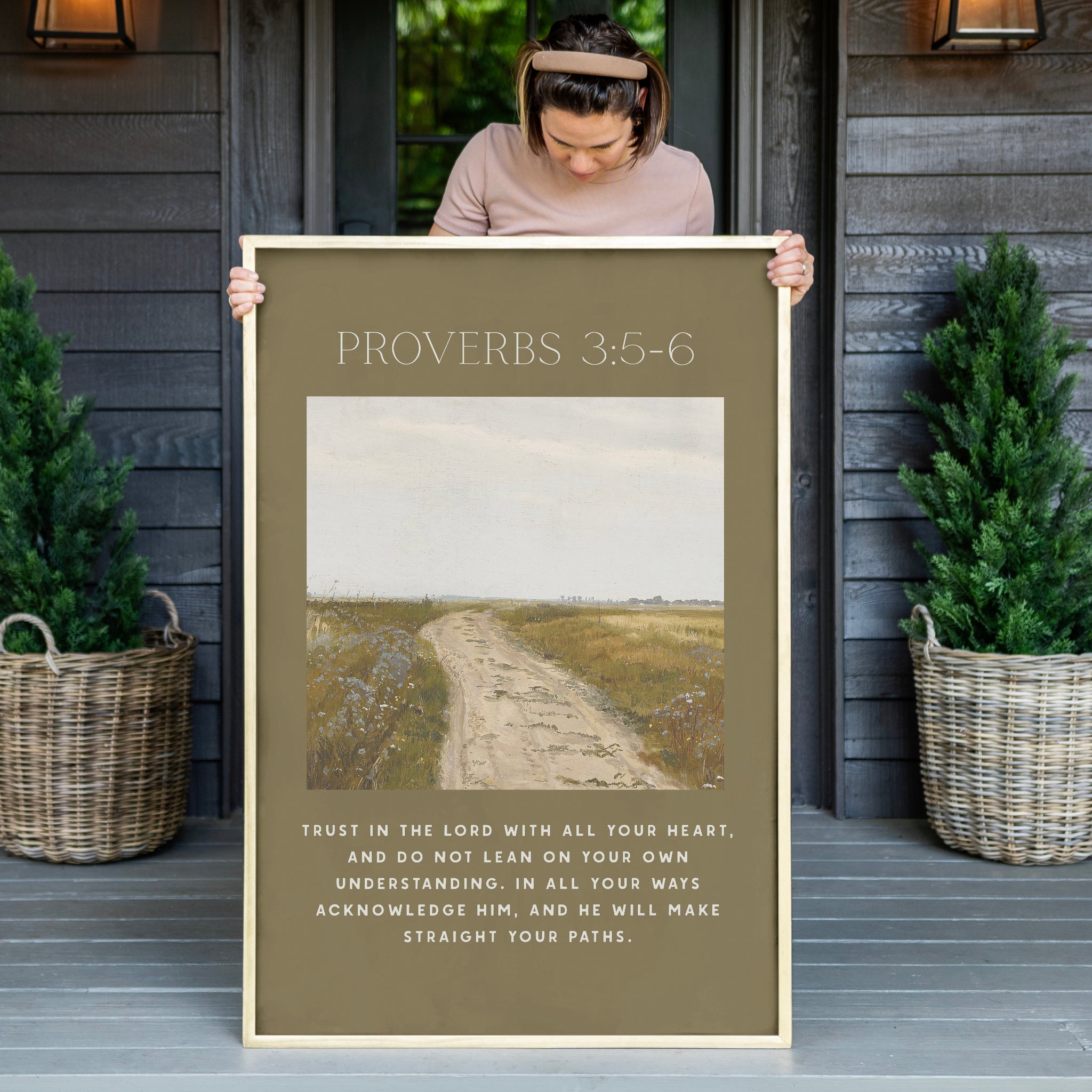 "Proverbs 3" Large Framed Art | Vertical | 633