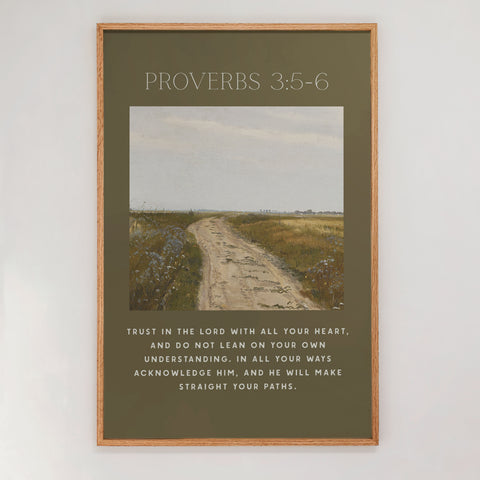 "Proverbs 3" Large Framed Art | Vertical | 633