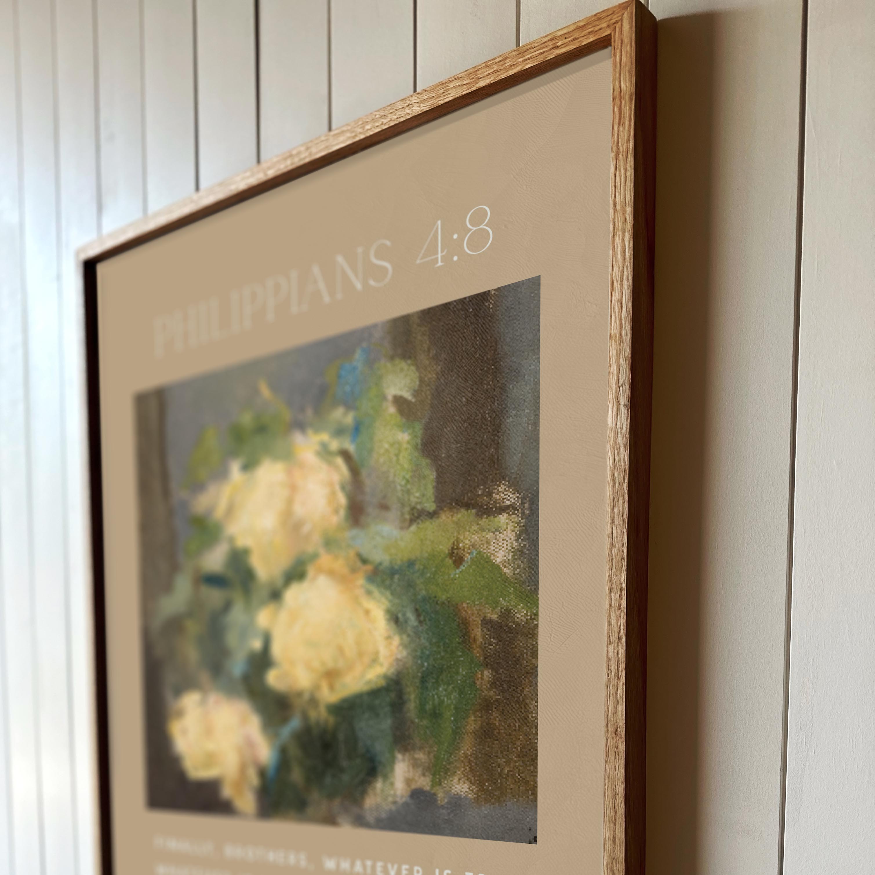 "Philippians 4:8" Framed Canvas | Vertical | 634