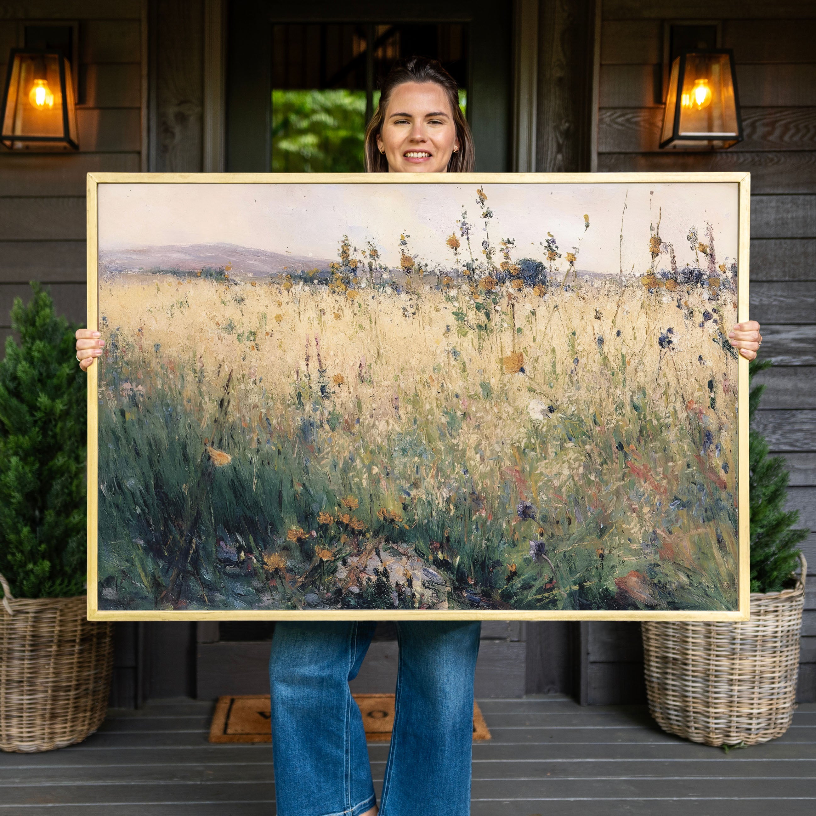 "Flower Field" Framed Canvas | Horizontal | 647
