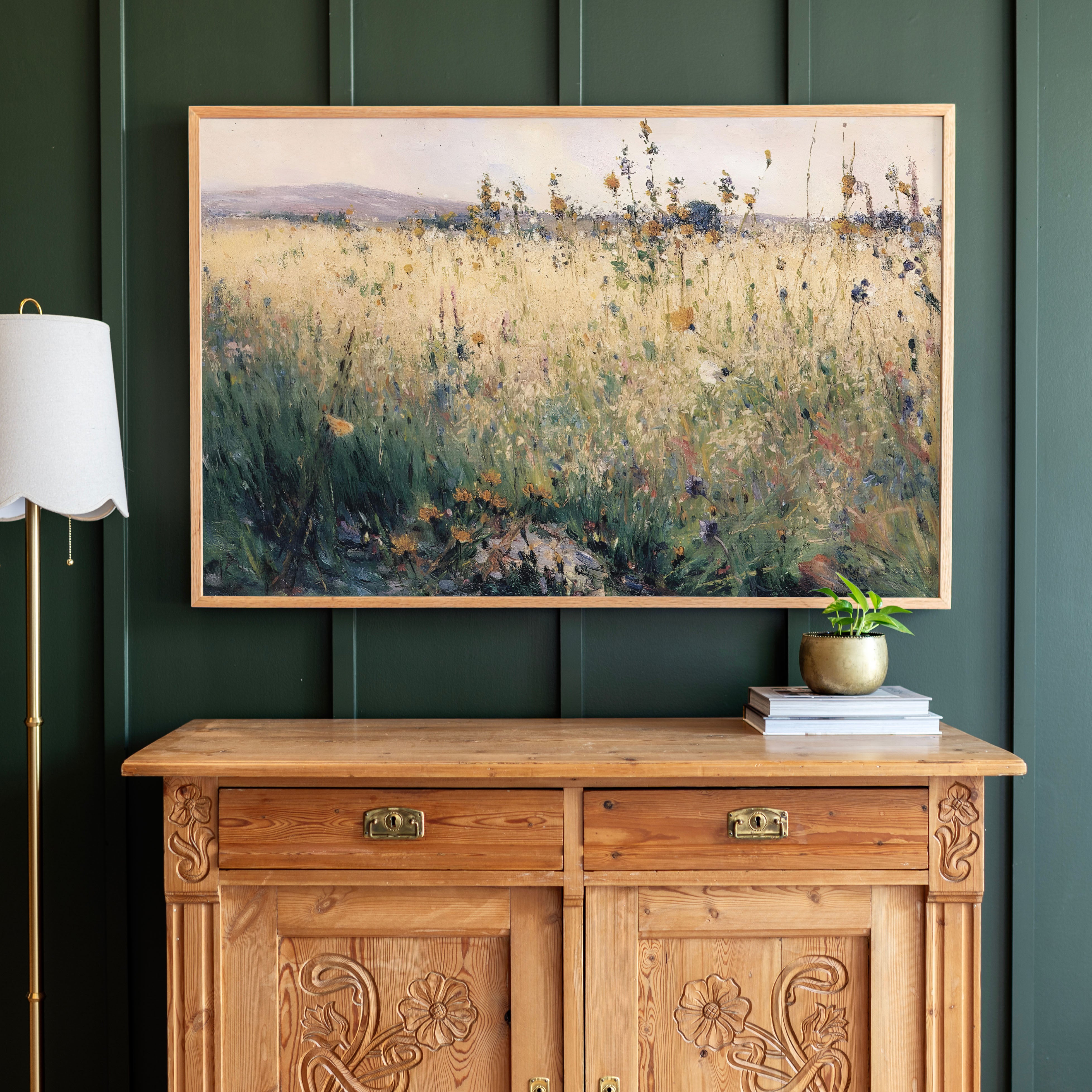 "Flower Field" Framed Canvas | Horizontal | 647