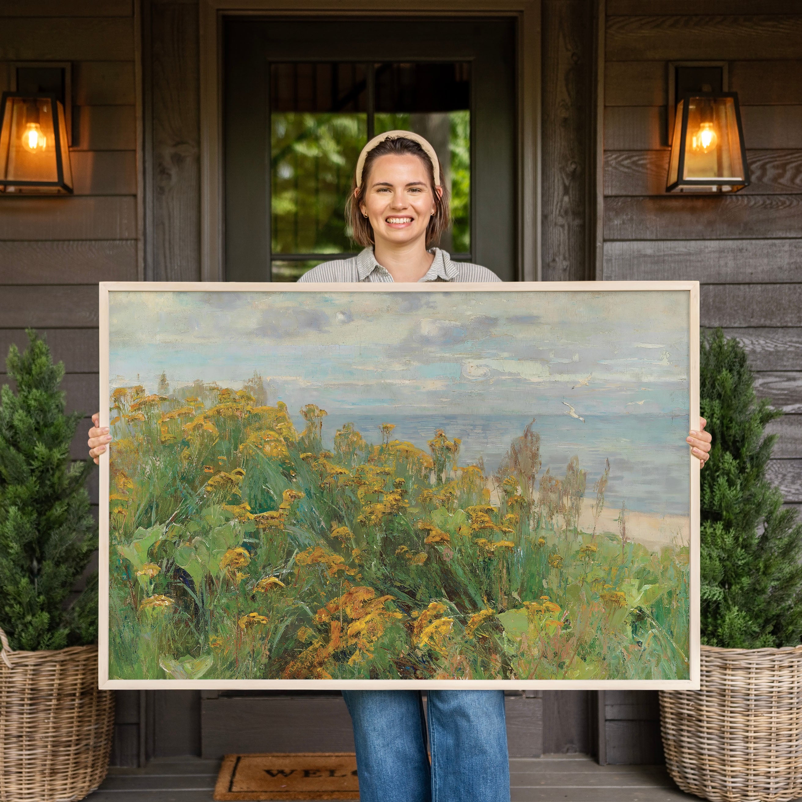 "Yellow Flowers" Framed Canvas | Horizontal | 657