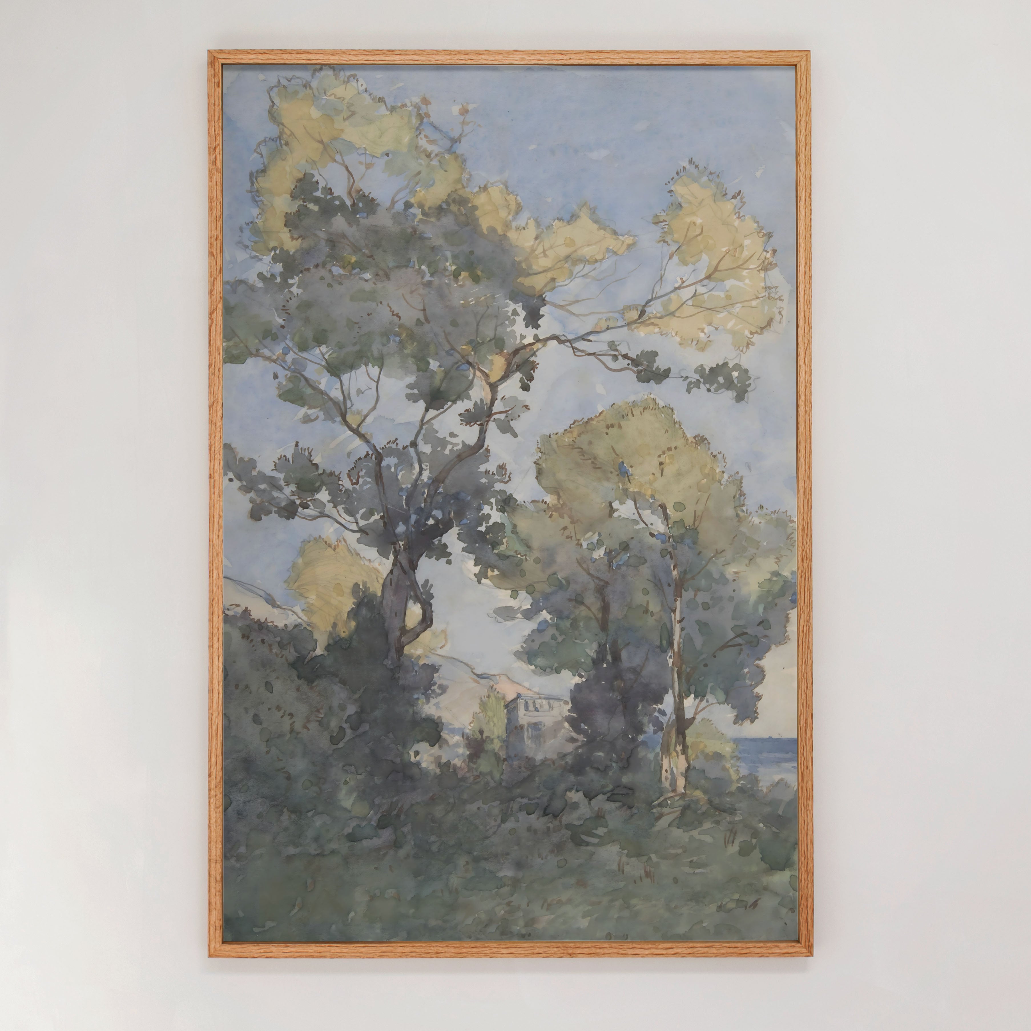 "Watercolor Trees" Framed Canvas | Vertical | 672