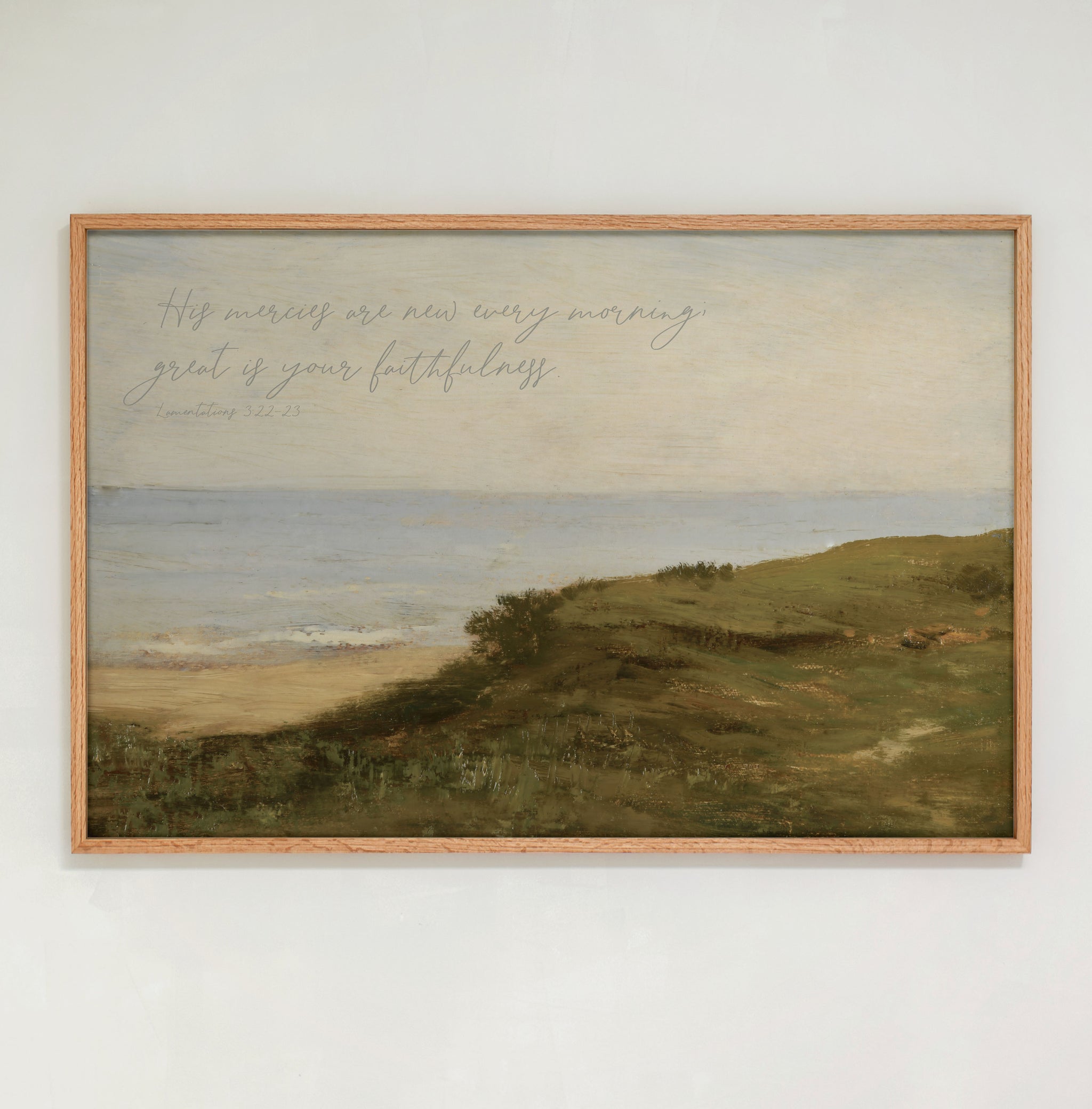 36x24 - Medium Brown "Great Is Your Faithfulness" Framed Canvas | Horizontal | 676