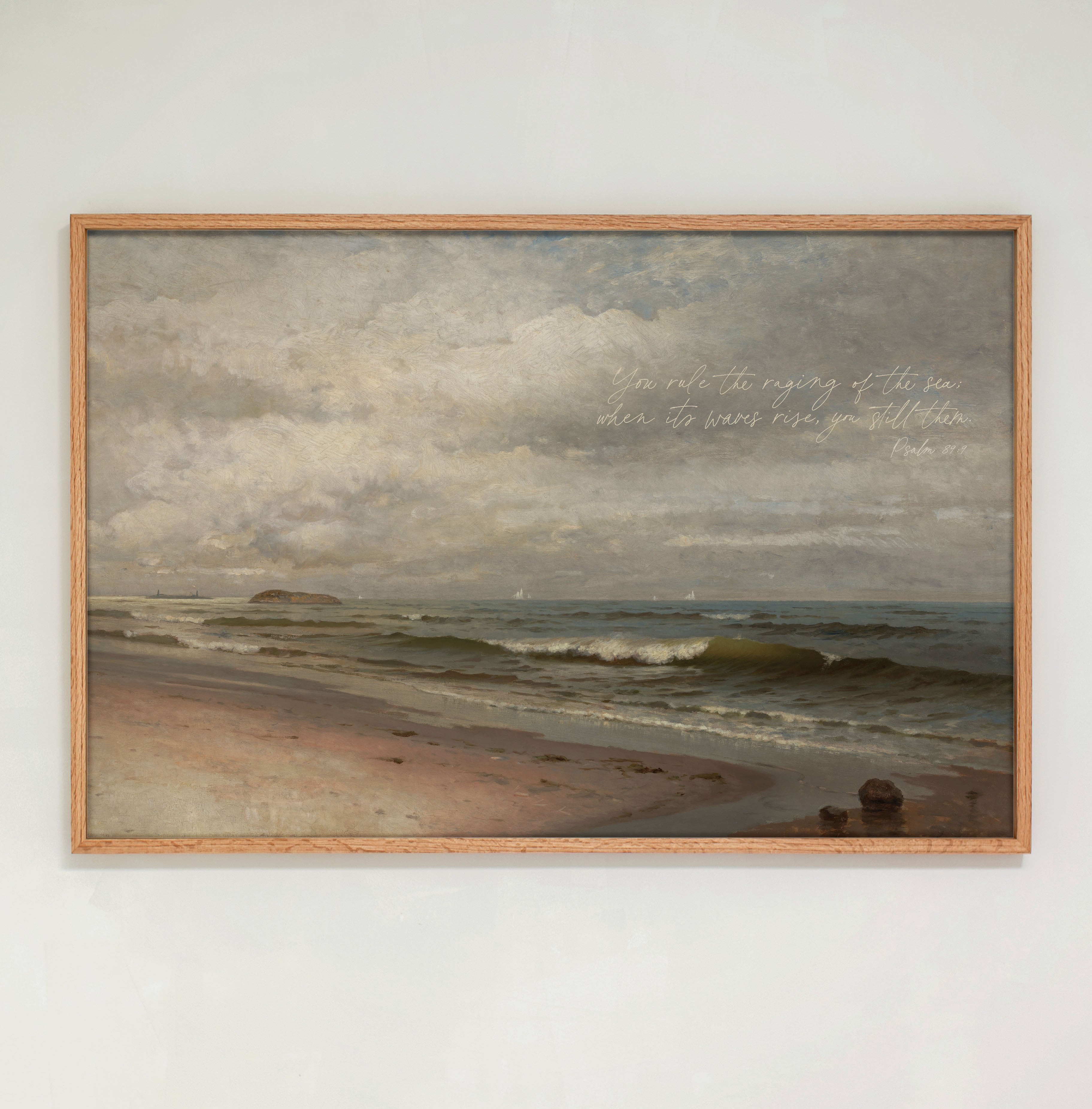 "You Rule The Raging Of the Sea" Large Framed Art | Horizontal | 688