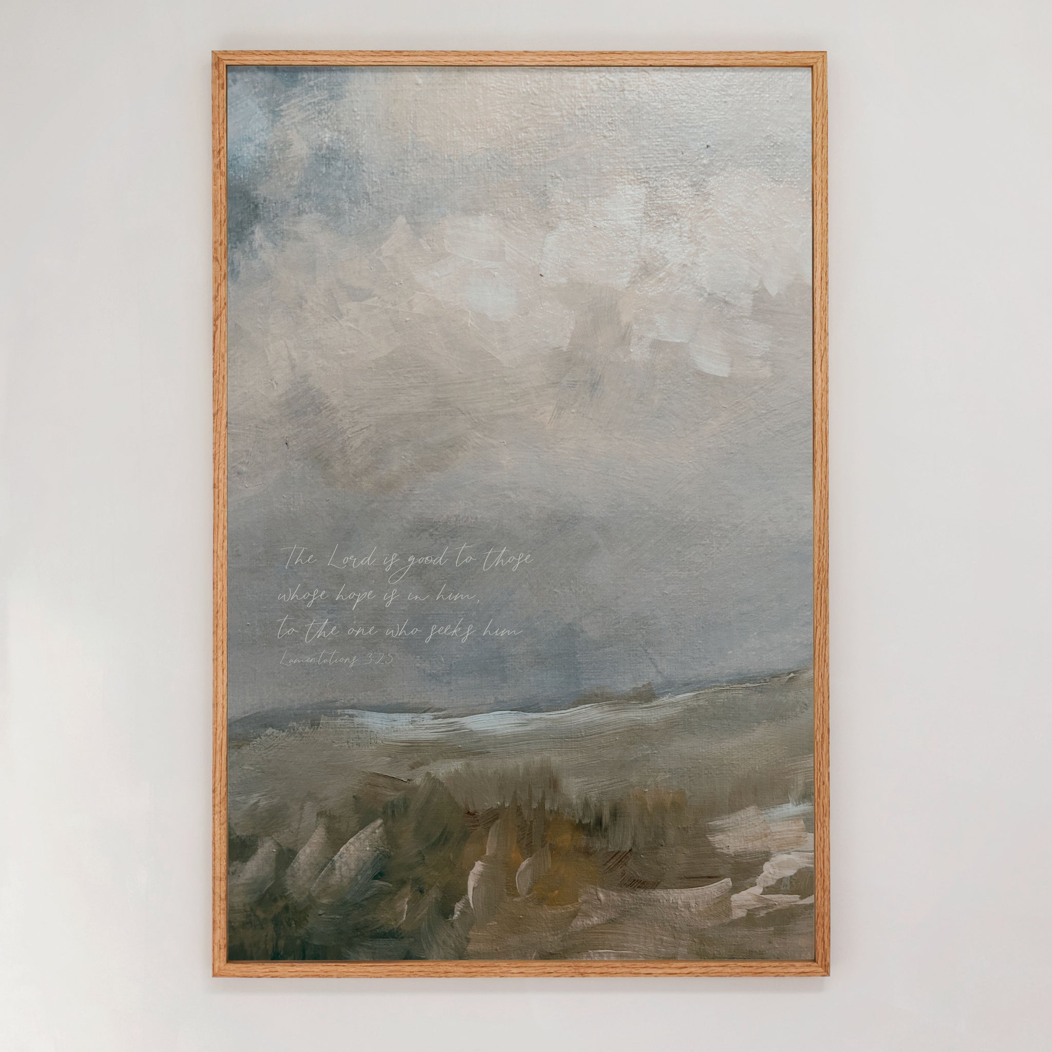 Gold Frame: "The Lord Is Good To Those Whose Hope Is In Him" Framed Canvas | Vertical | 694