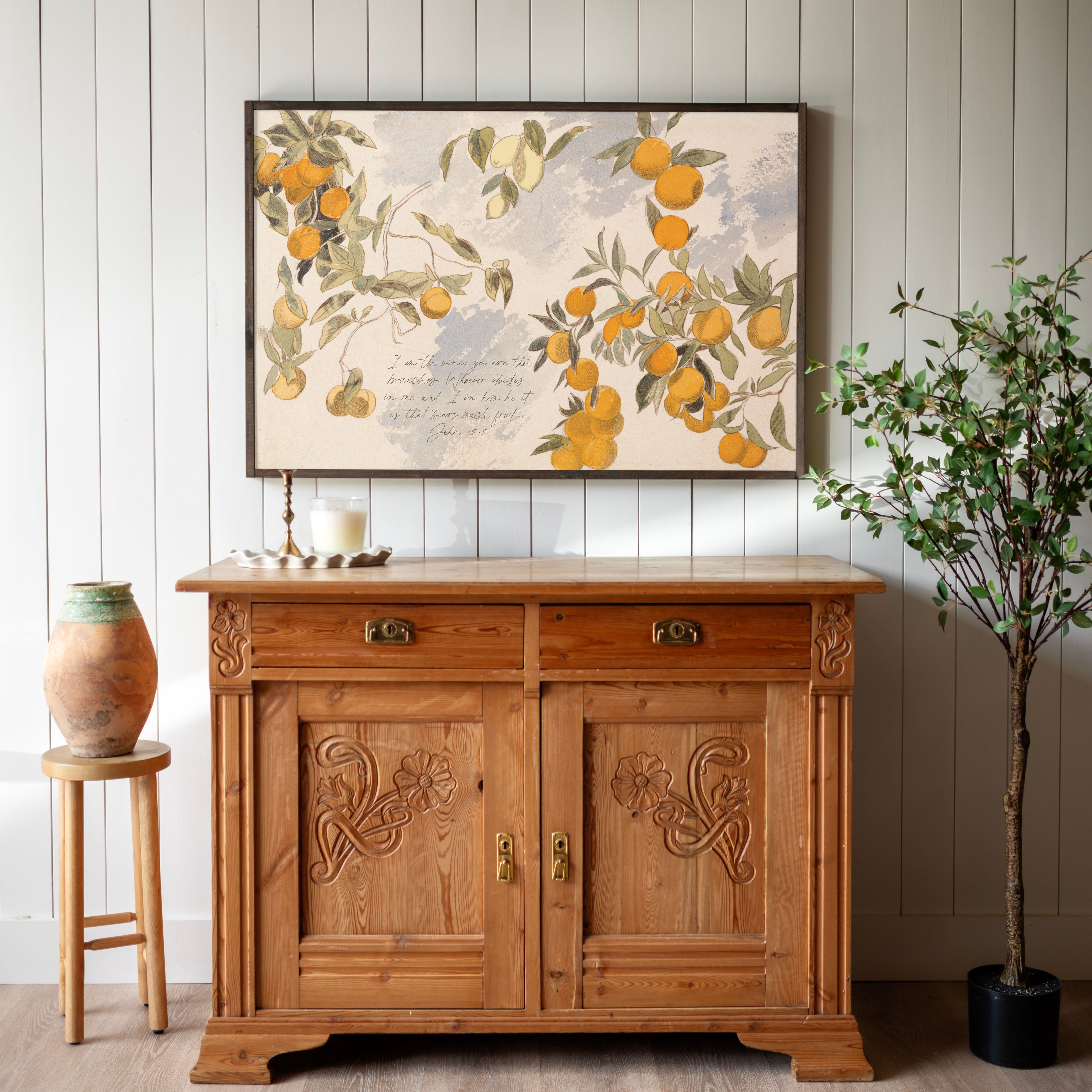 I Am The Vine, You Are The Branches | Framed Wooden Art - Horizontal | 696