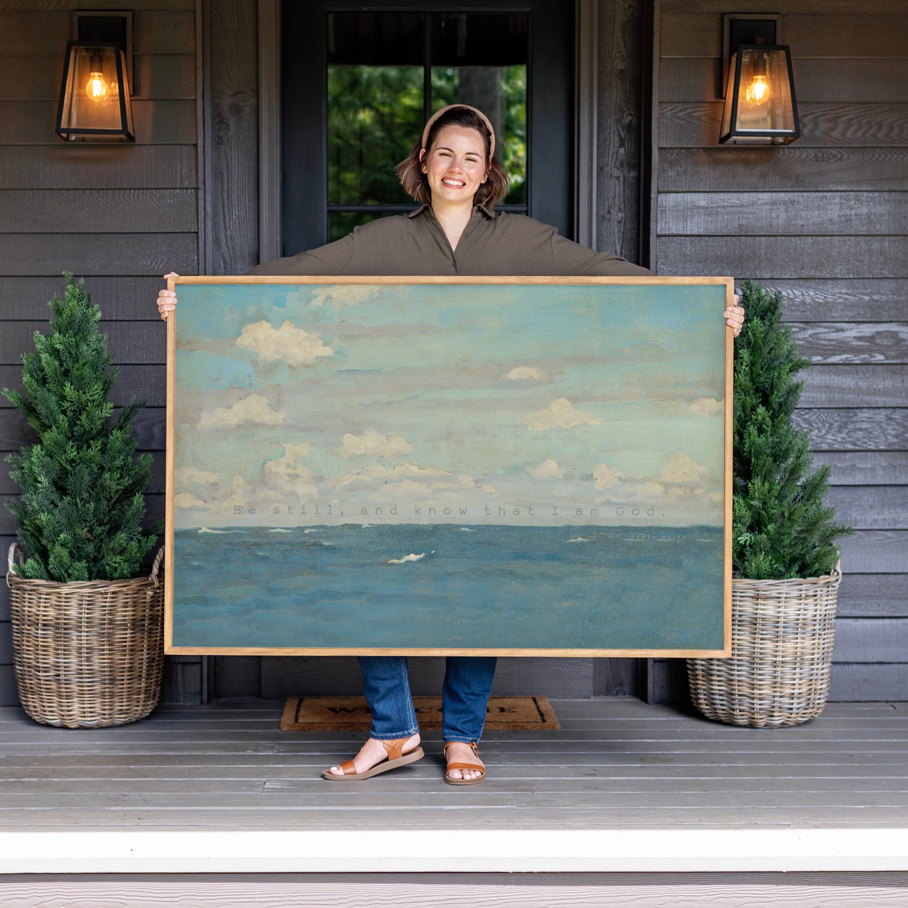 "Be Still, And Know That I Am God" Framed Canvas | Horizontal | 697