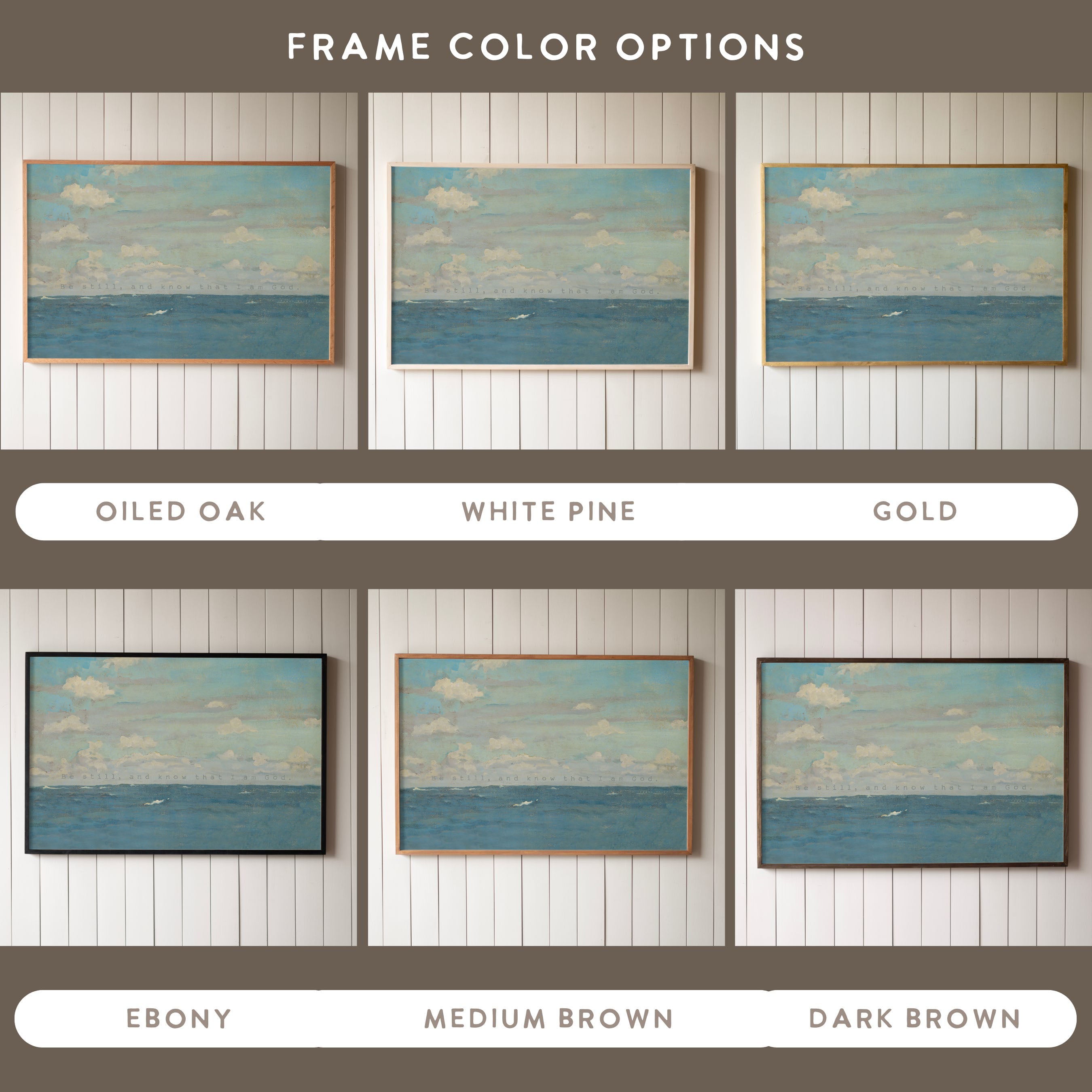 "Be Still, And Know That I Am God" Framed Canvas | Horizontal | 697