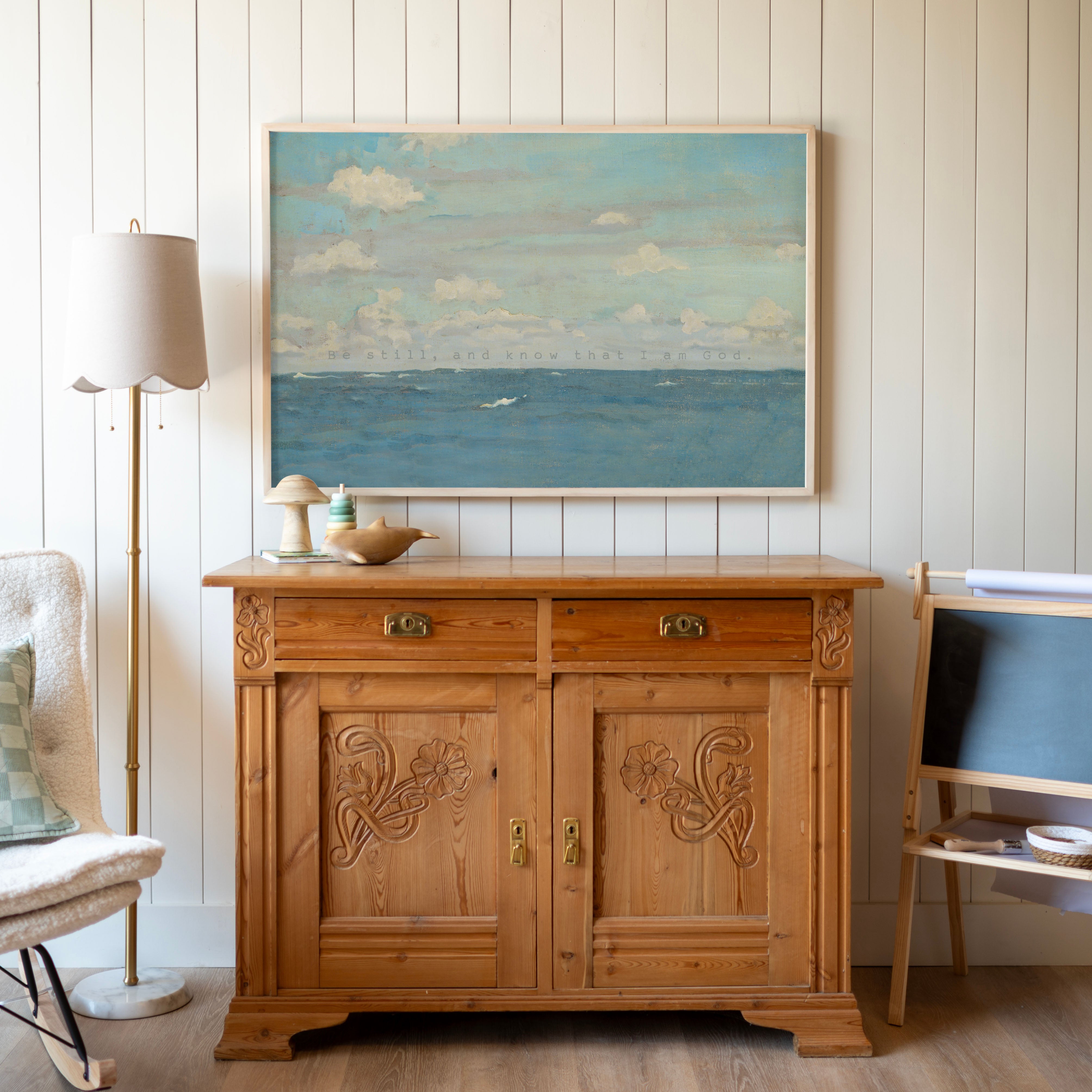 "Be Still, And Know That I Am God" Framed Canvas | Horizontal | 697