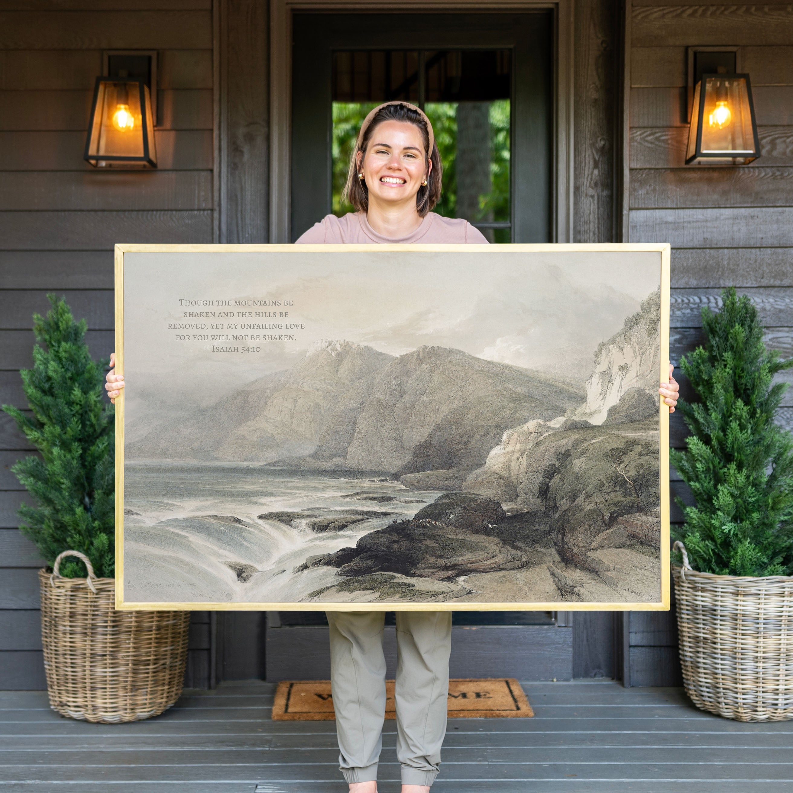 "Though The Mountains Be Shaken" Framed Canvas | Horizontal | 699
