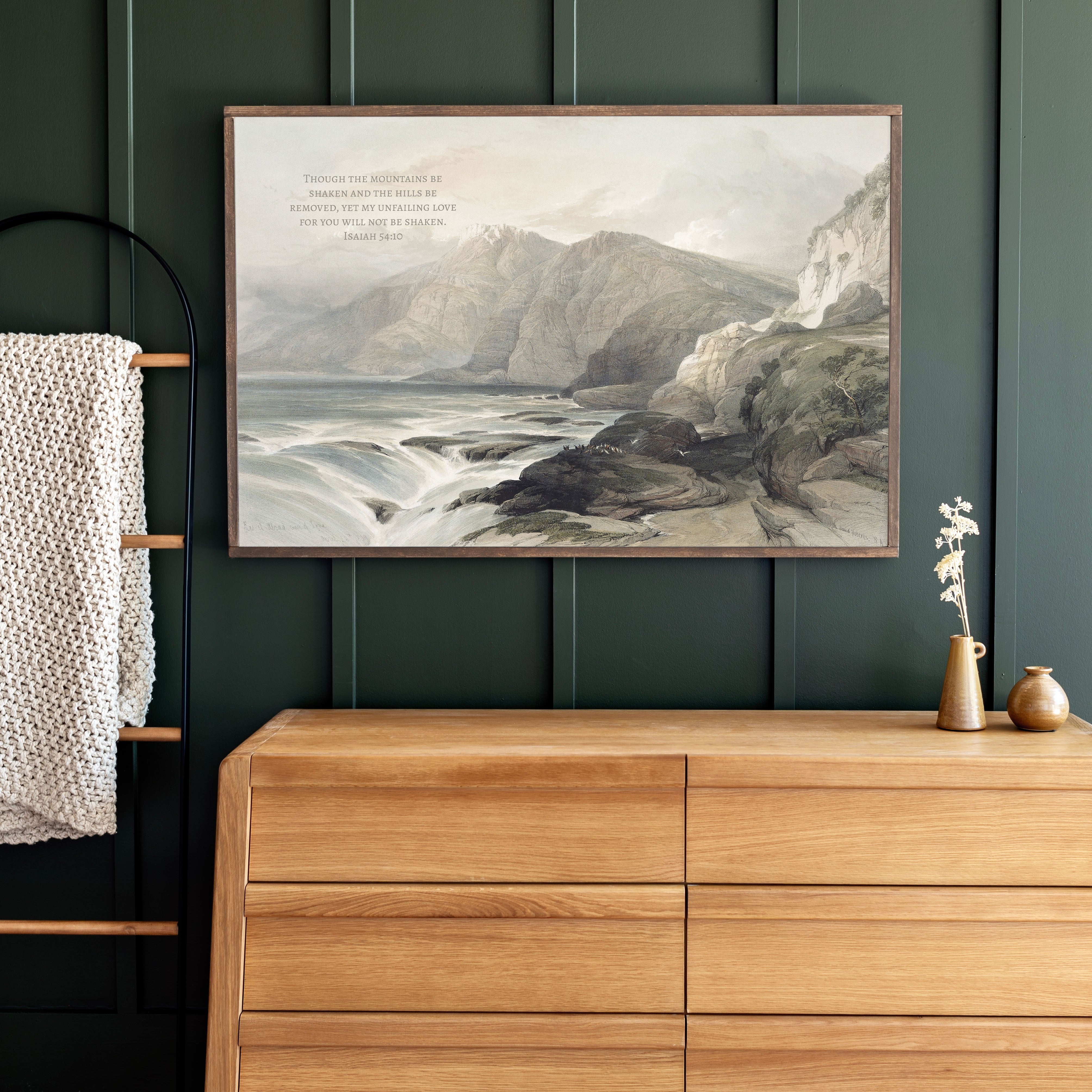 Though The Mountains Be Shaken | Framed Wooden Art - Horizontal | 699