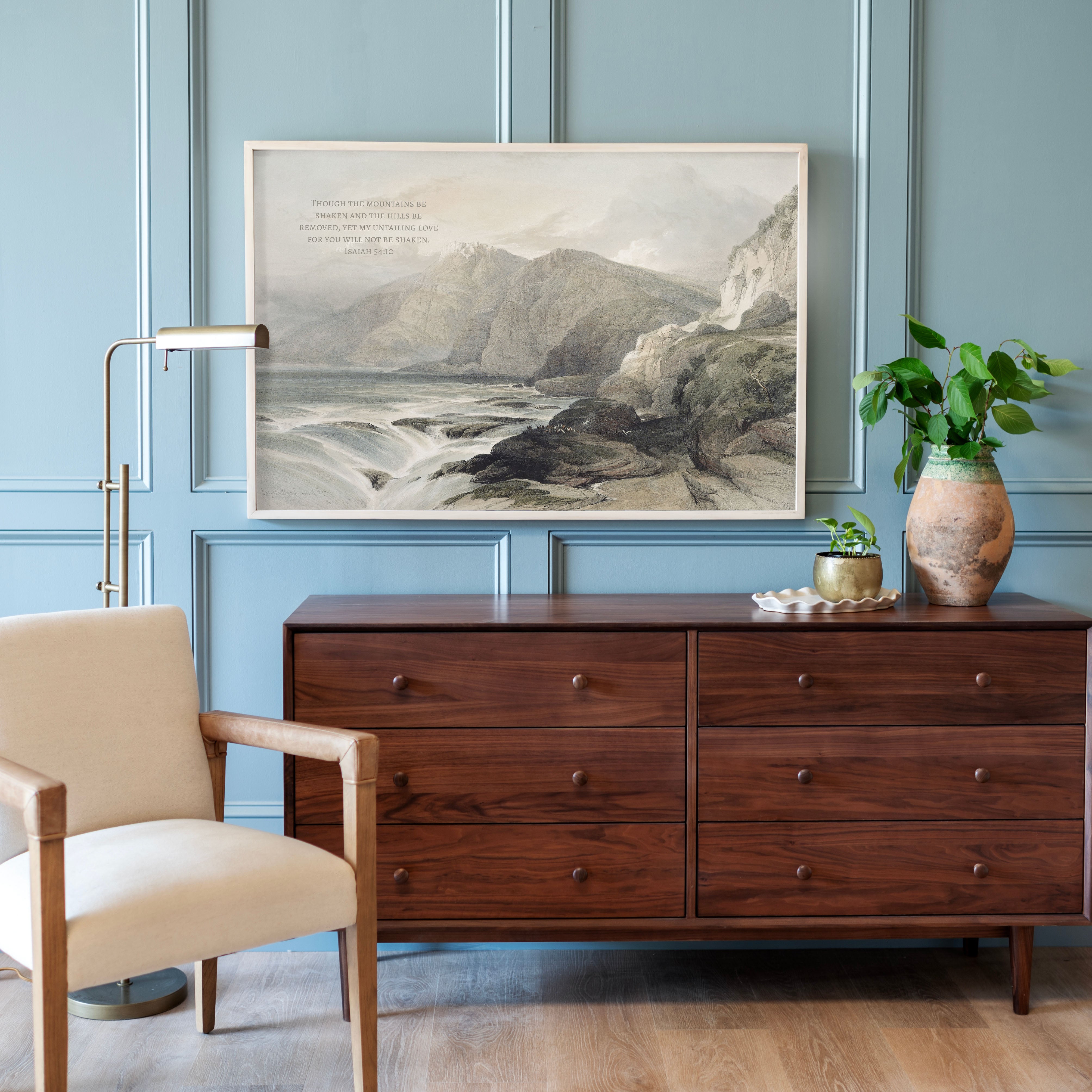 "Though The Mountains Be Shaken" Framed Canvas | Horizontal | 699