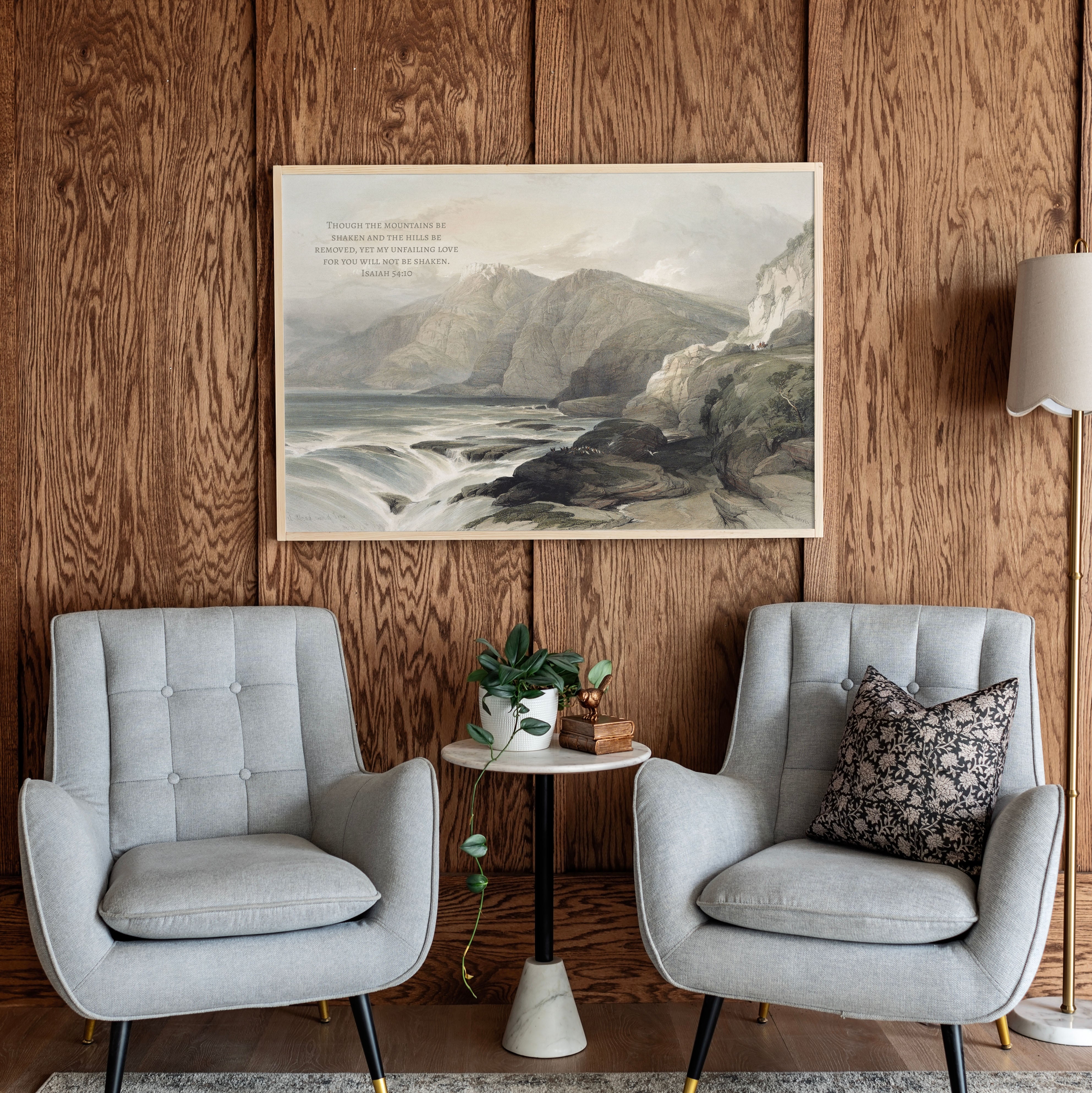 Though The Mountains Be Shaken | Framed Wooden Art - Horizontal | 699