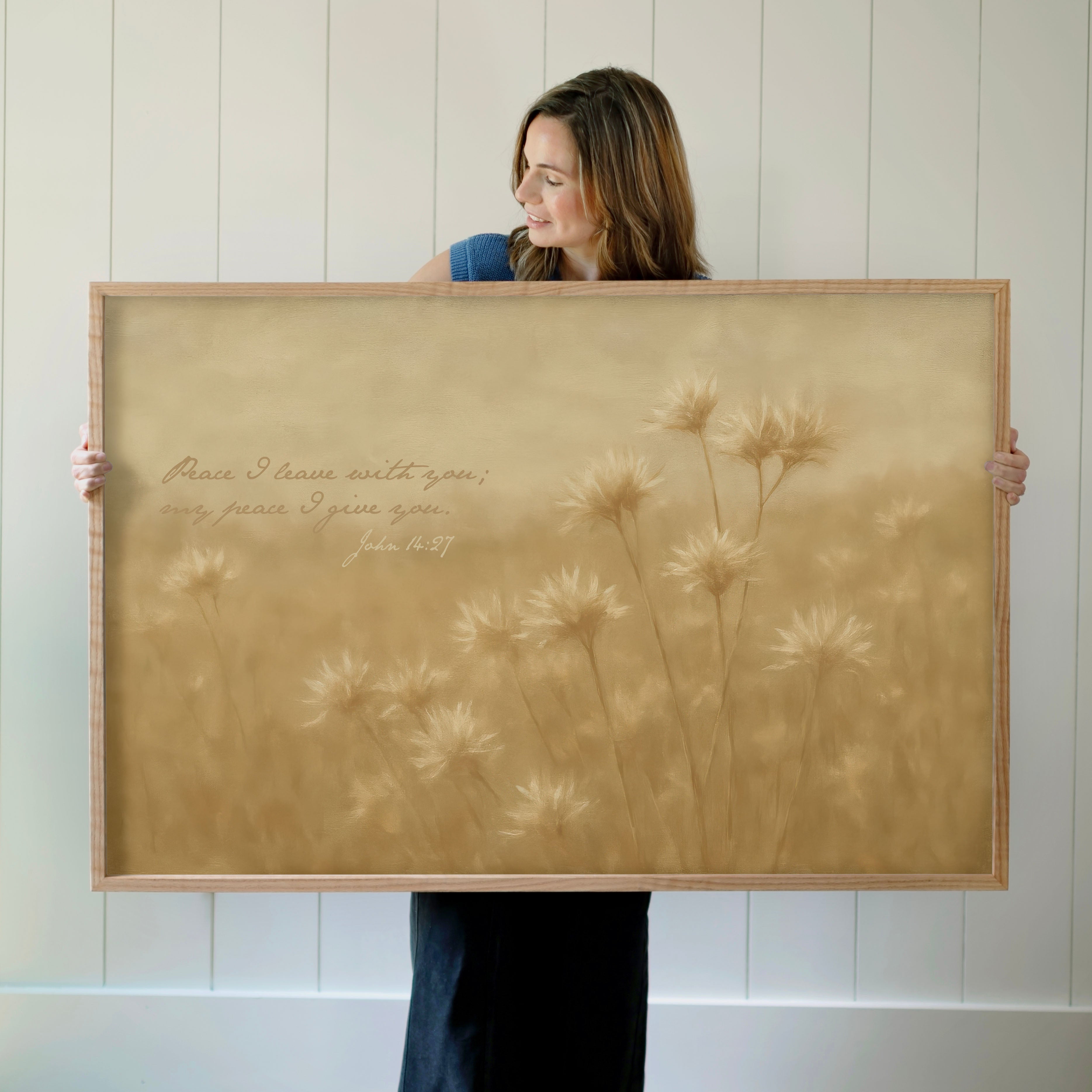 "Peace I Leave With You" Framed Canvas | Horizontal | 708