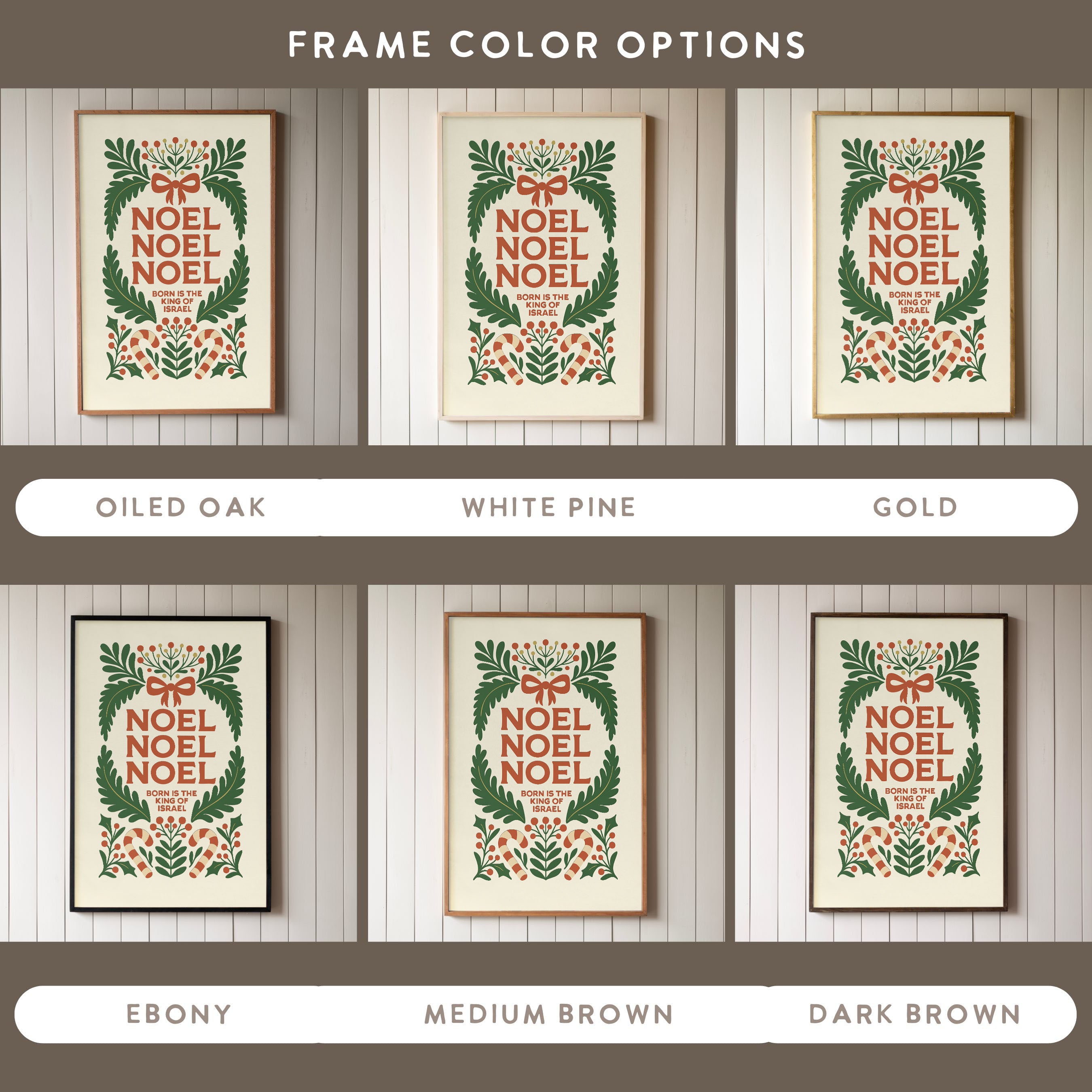 "Noel Noel Noel" Framed Canvas | Vertical | 717