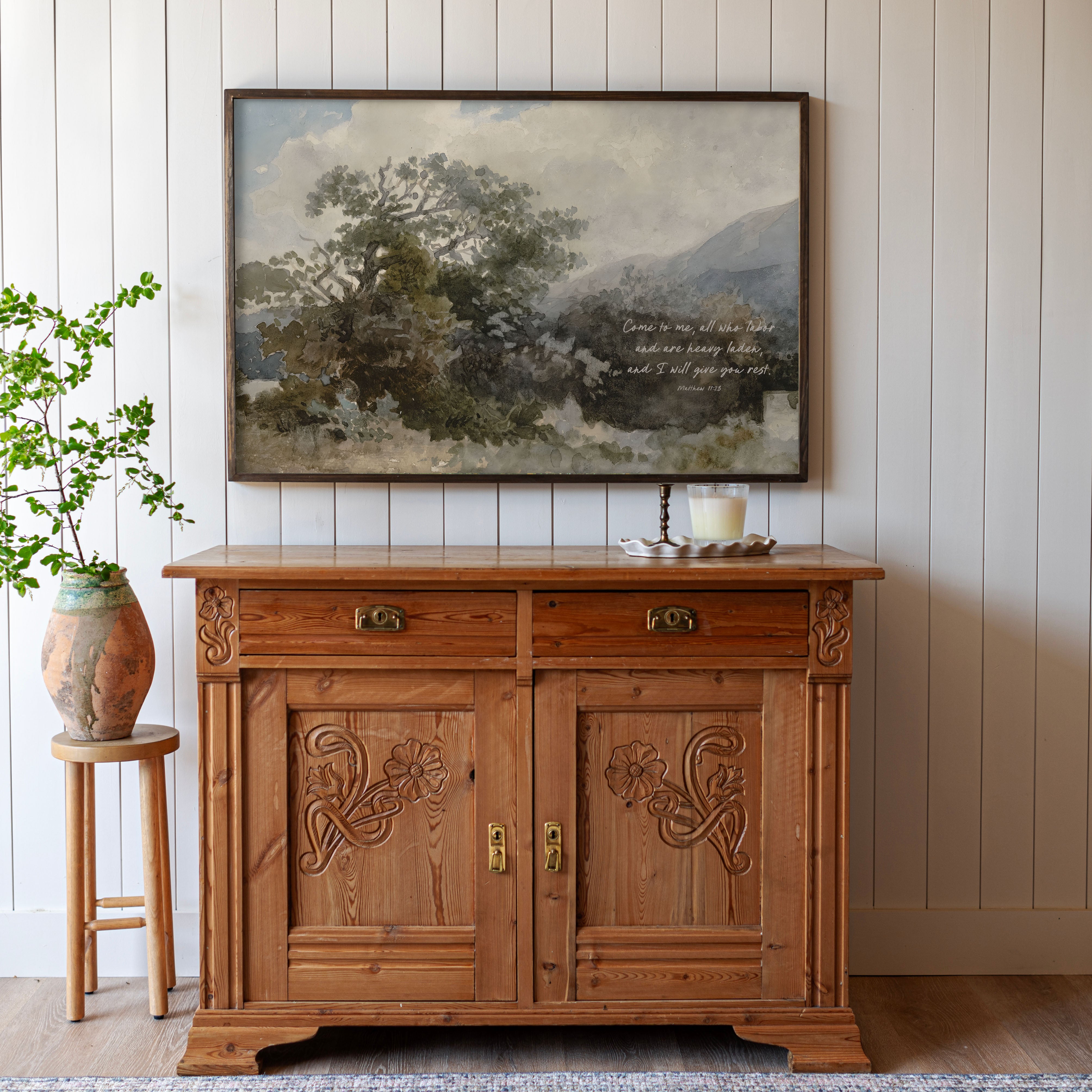 "I Will Give You Rest" Framed Canvas | Horizontal | 719