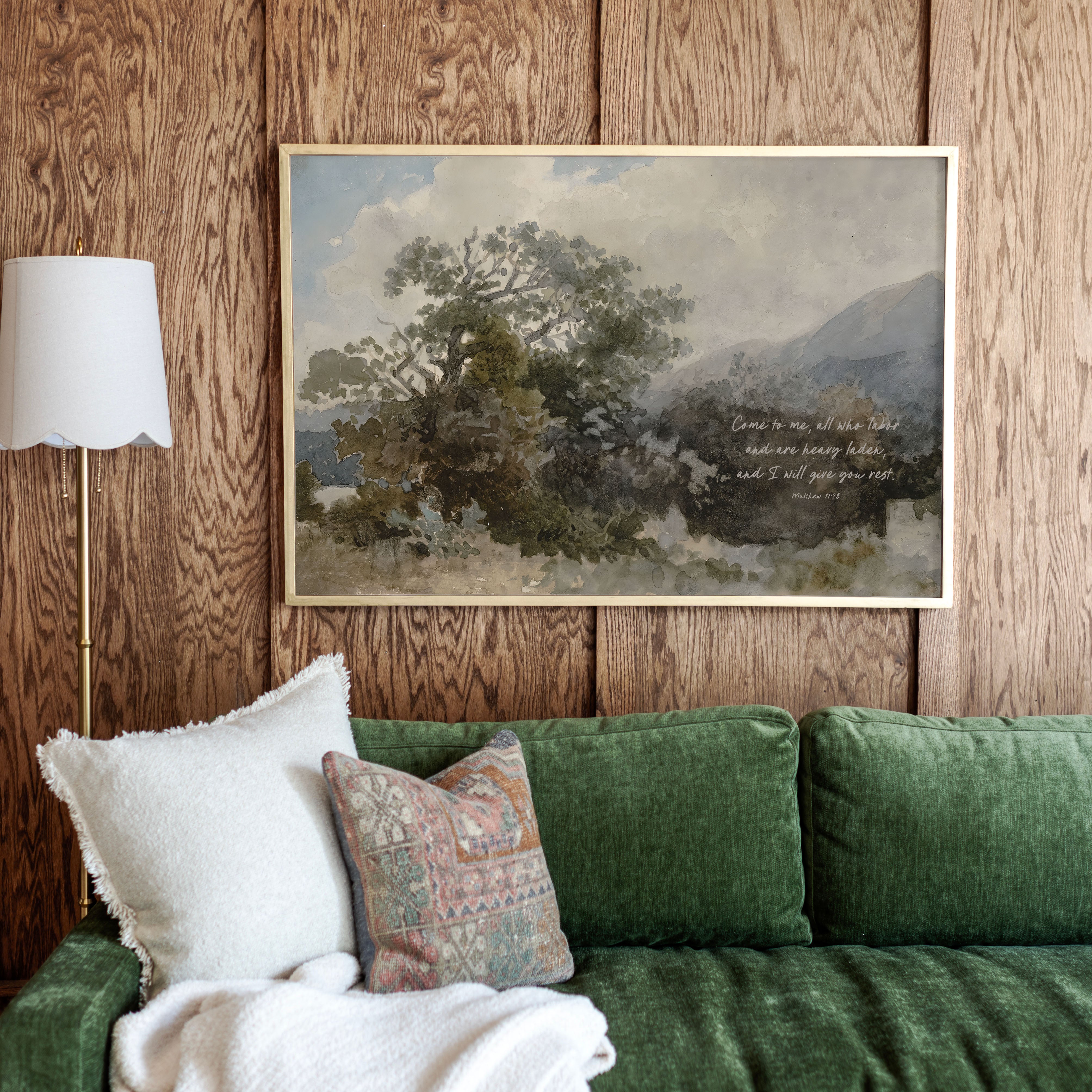 "I Will Give You Rest" Framed Canvas | Horizontal | 719